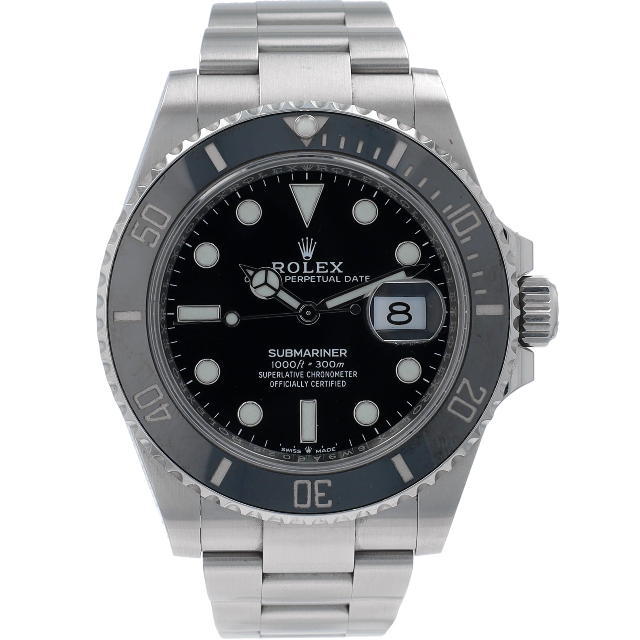 B&P Rolex Submariner 126610 41mm Black Luminous Dial Rotating Bezel with Black Ceramic Insert Bezel Oyster Band - Luxuriant Concierge