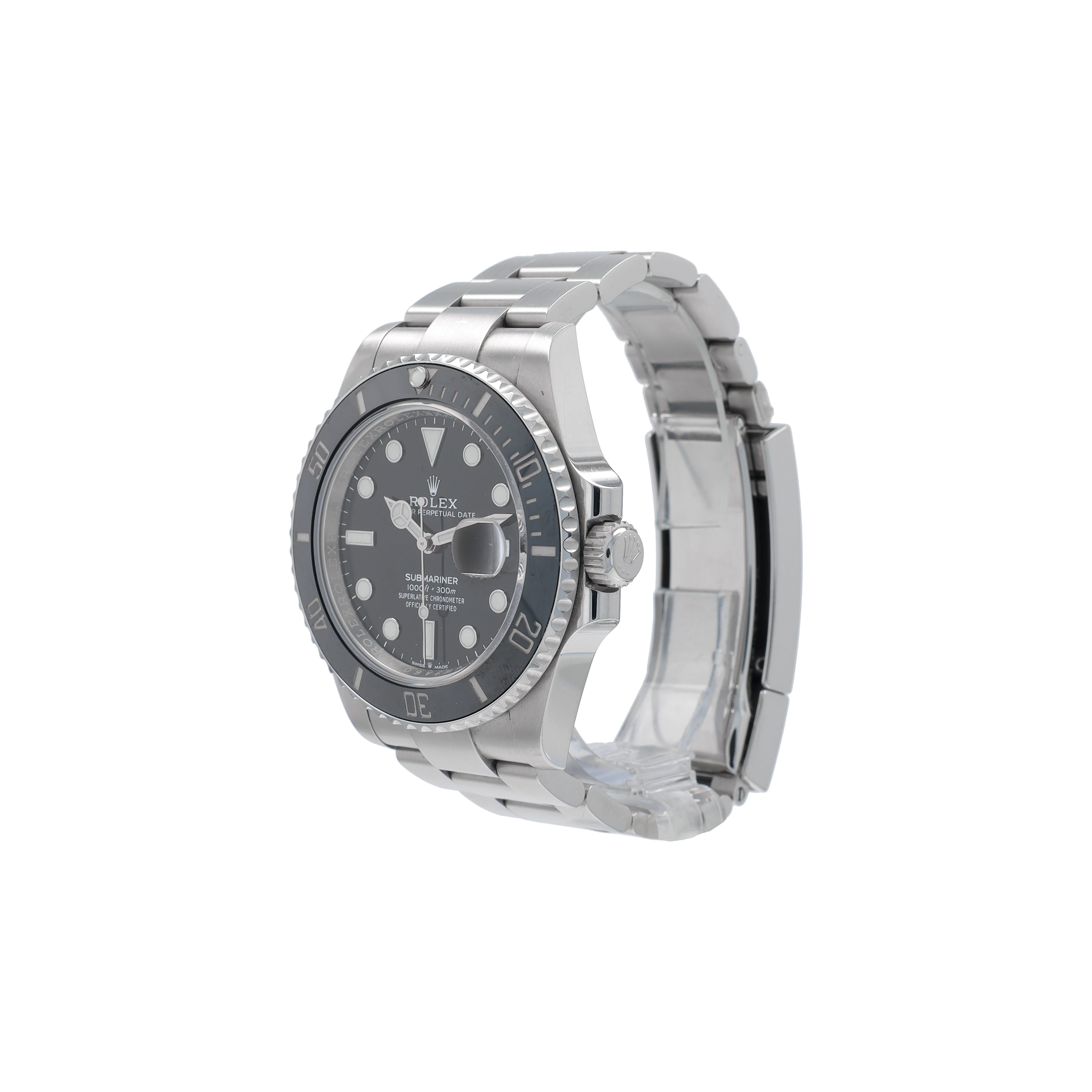 B&P Rolex Submariner 126610 41mm Black Luminous Dial Rotating Bezel with Black Ceramic Insert Bezel Oyster Band - Luxuriant Concierge
