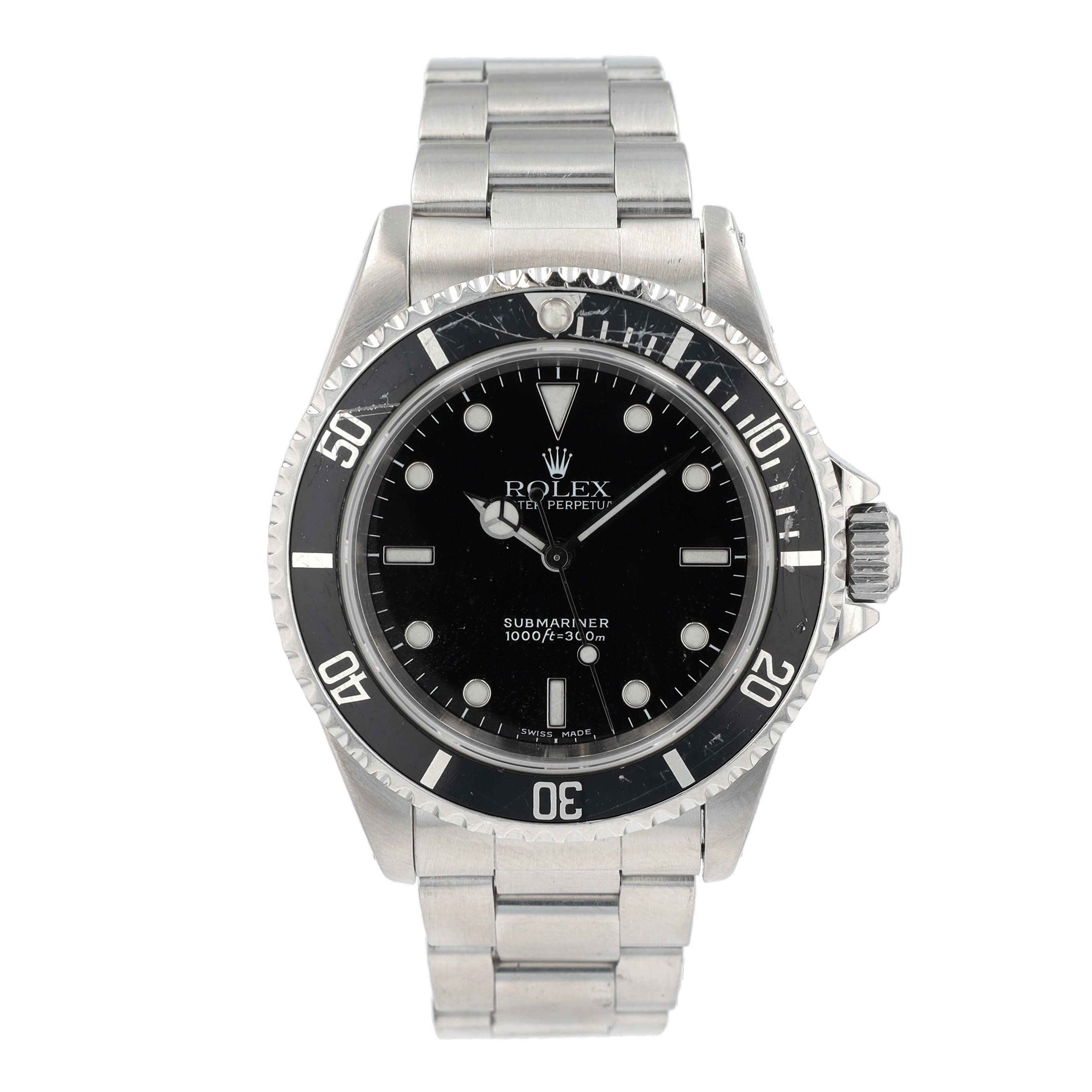 Rolex Submariner - NO DATE 14060 40mm Black Luminous Marker Dial Rotating Bezel with Black Insert Bezel Oyster Band