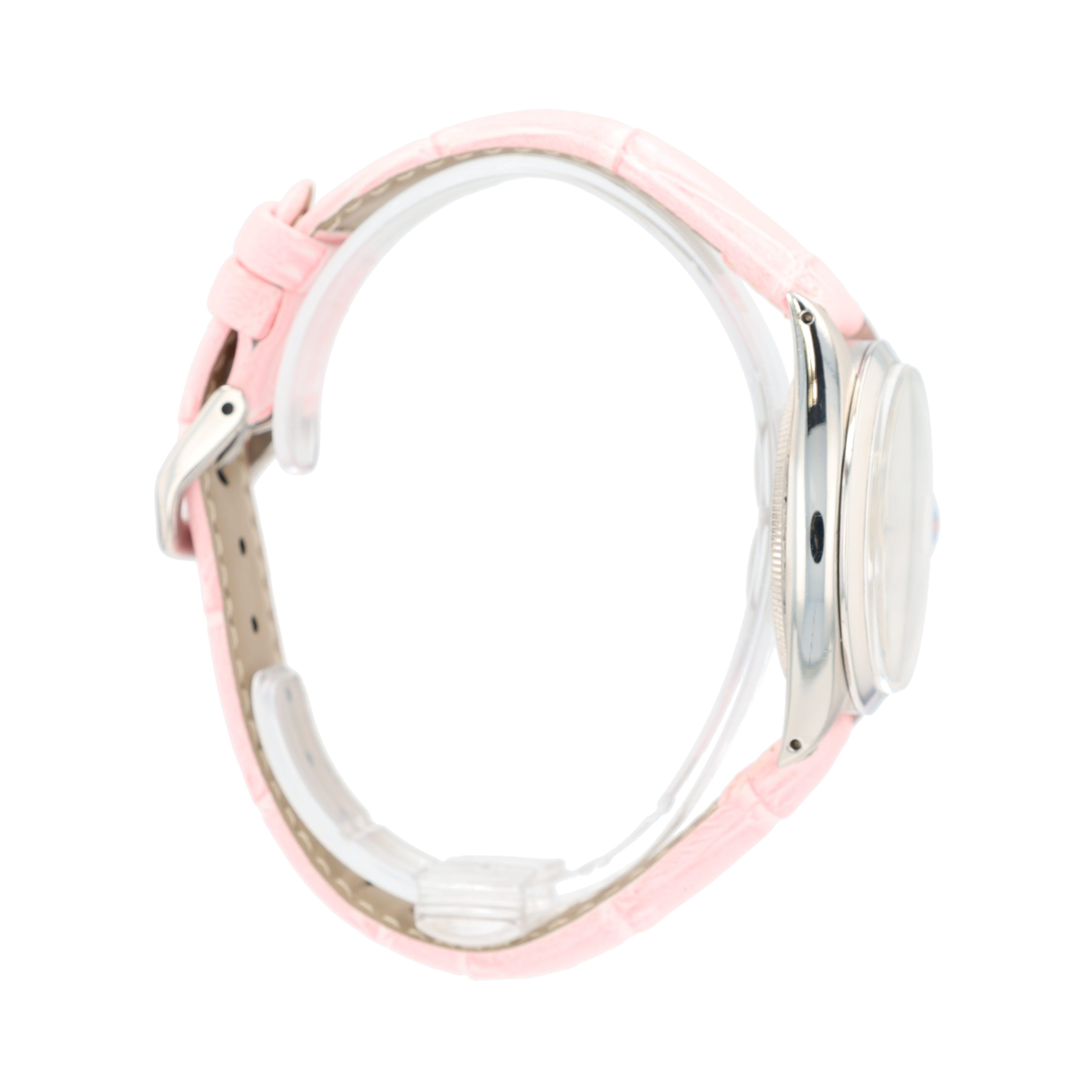 Rolex Date 1500 36mm White Index Dial Smooth Bezel AM Leather Band - Luxuriant Concierge