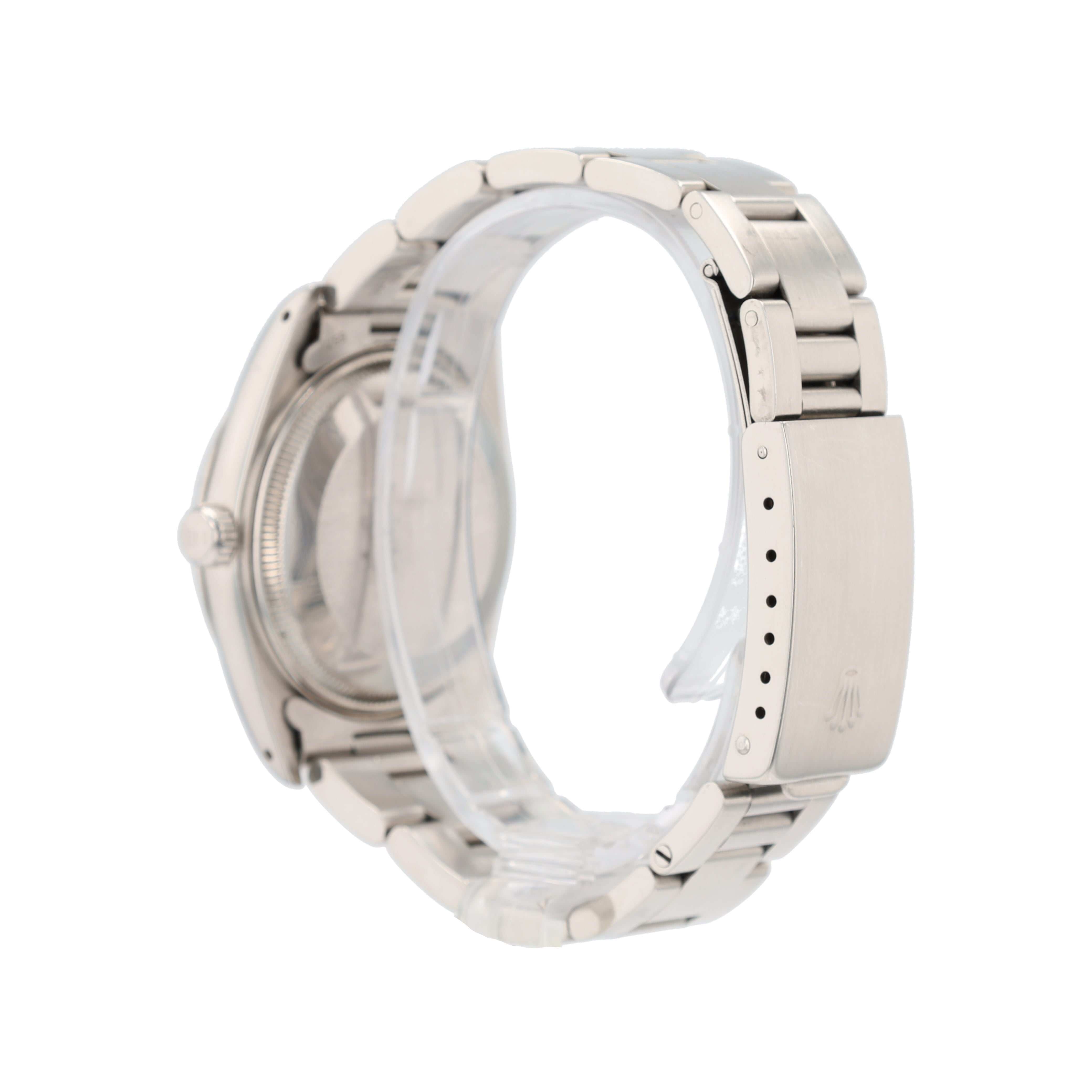 Rolex Date 1500 34mm Blue Violet Index Dial Smooth Bezel Oyster Band - Luxuriant Concierge