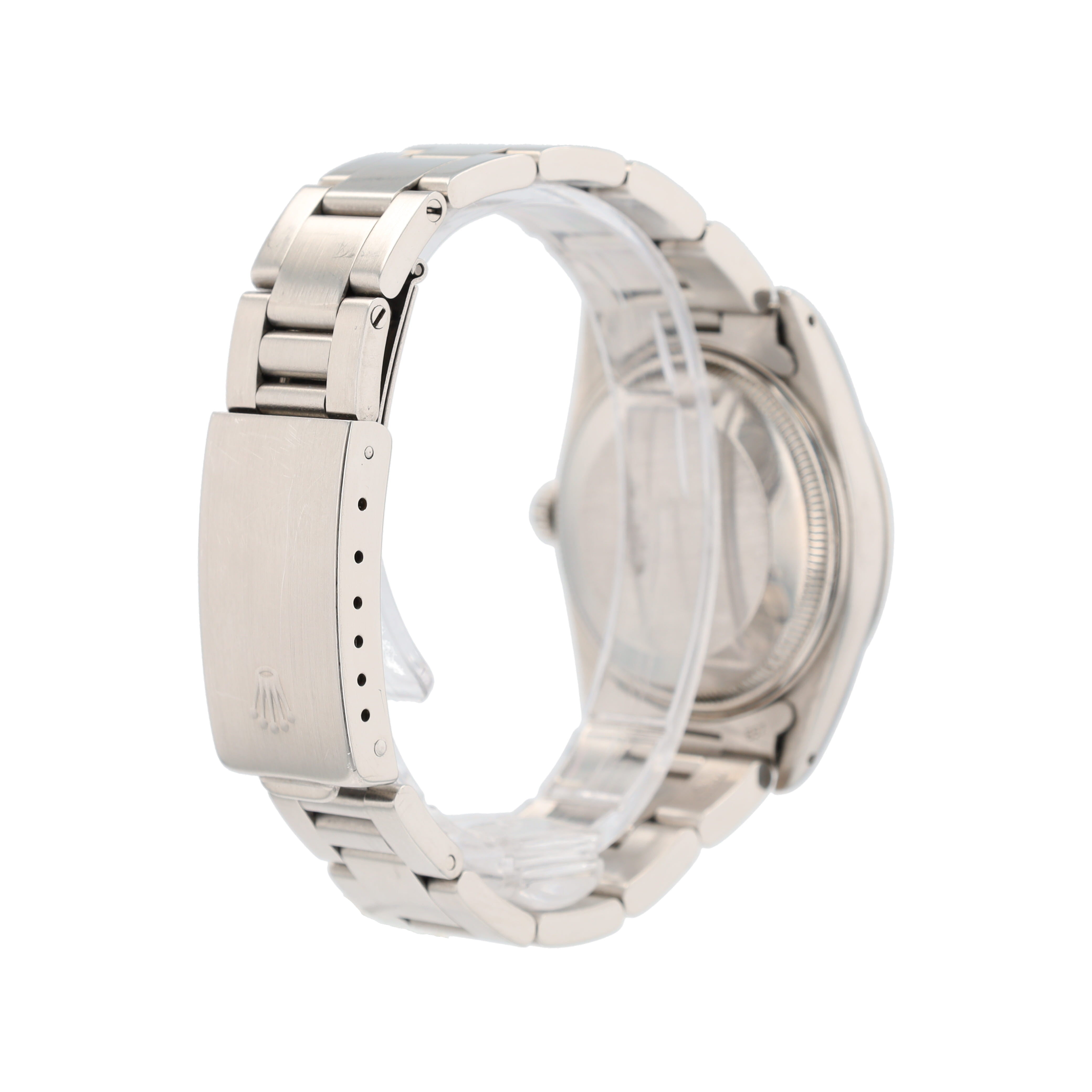 Rolex Date 1500 34mm Blue Violet Index Dial Smooth Bezel Oyster Band - Luxuriant Concierge