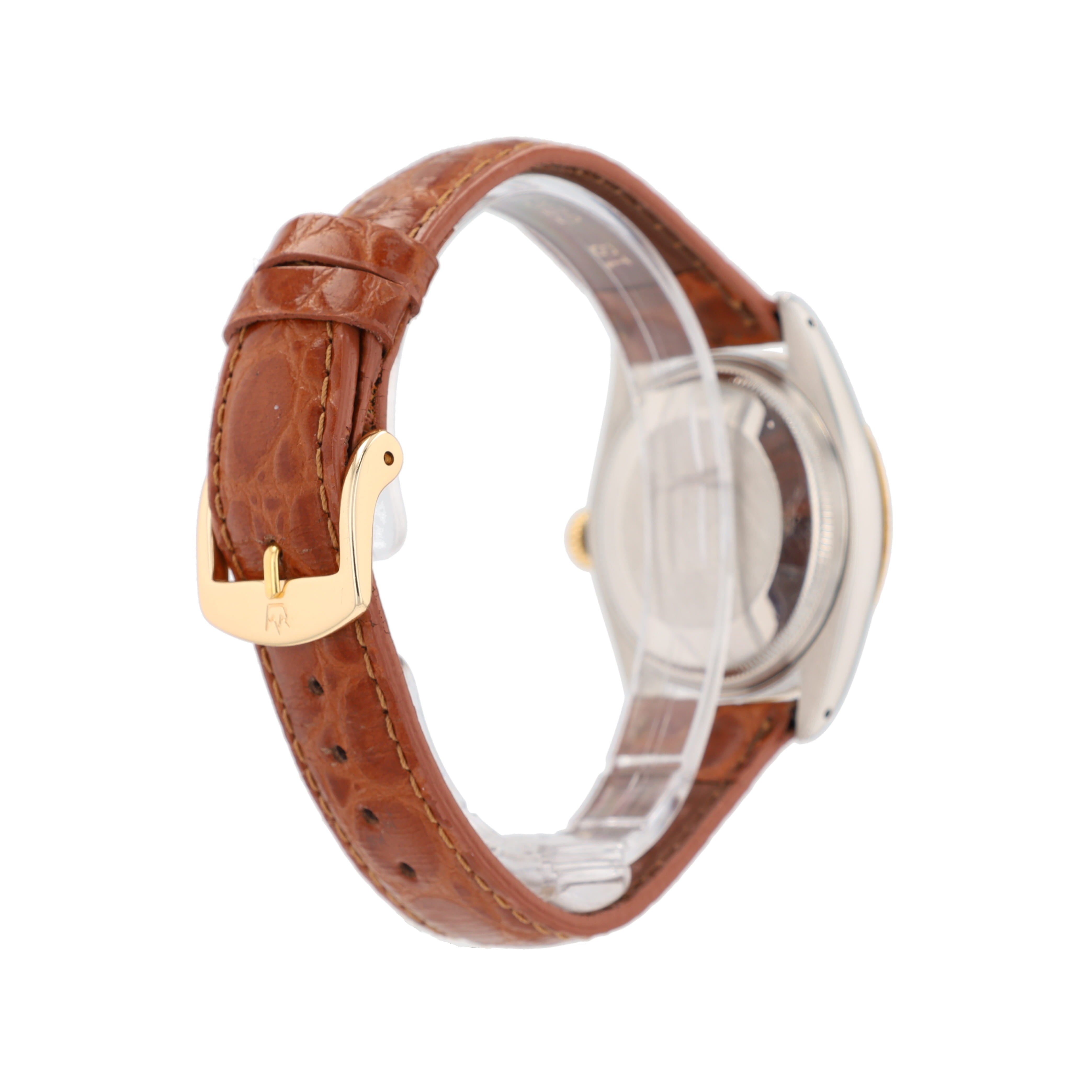 Rolex Date 1501 34mm Silver Index Dial Fluted Bezel leather Band - Luxuriant Concierge