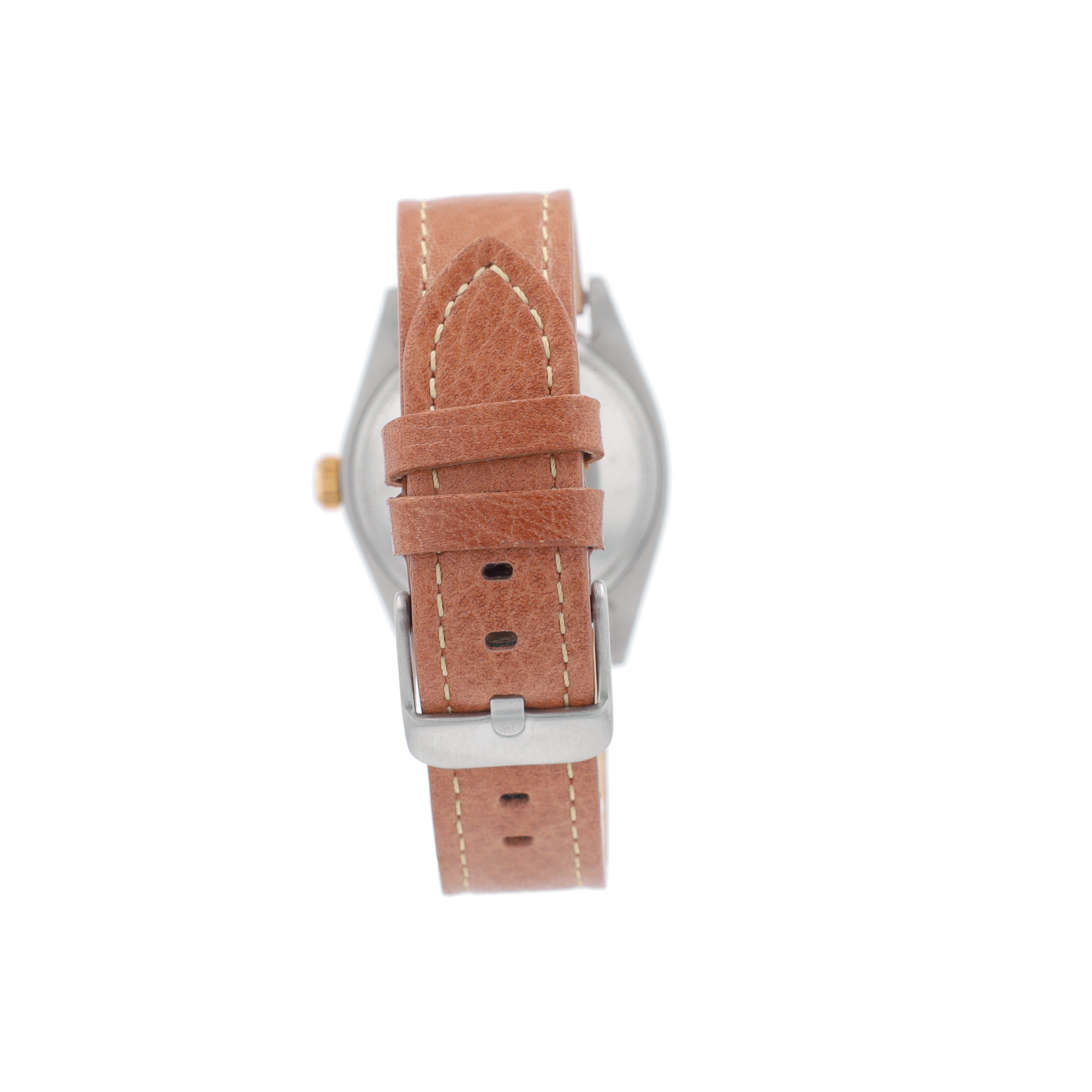 Rolex Date 1505 34mm Champagne Diamond Marker Dial Engine-Turned Bezel - Luxuriant Concierge