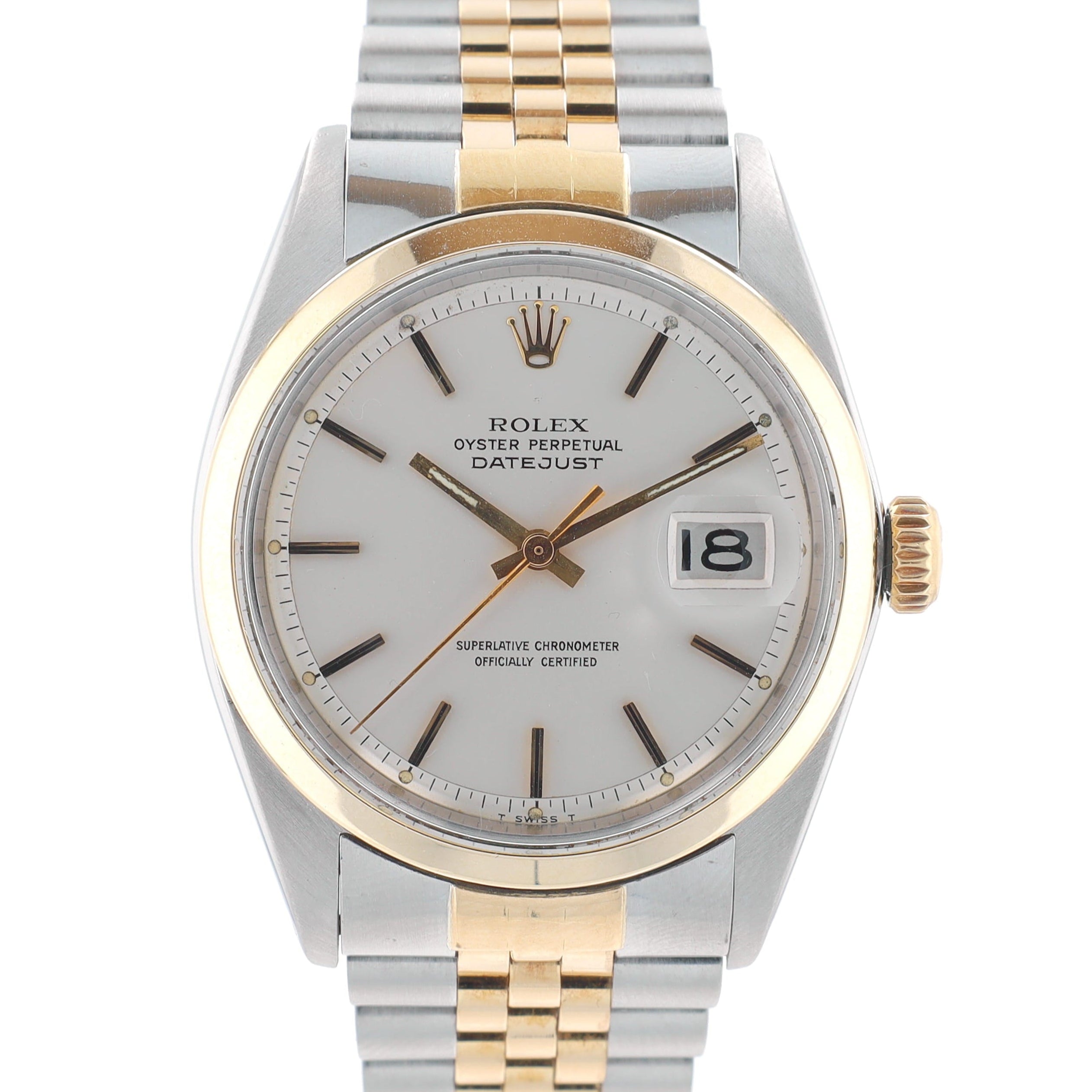 Rolex Datejust 1600 36mm Silver Index Dial Smooth Bezel Jubilee Band - Luxuriant Concierge