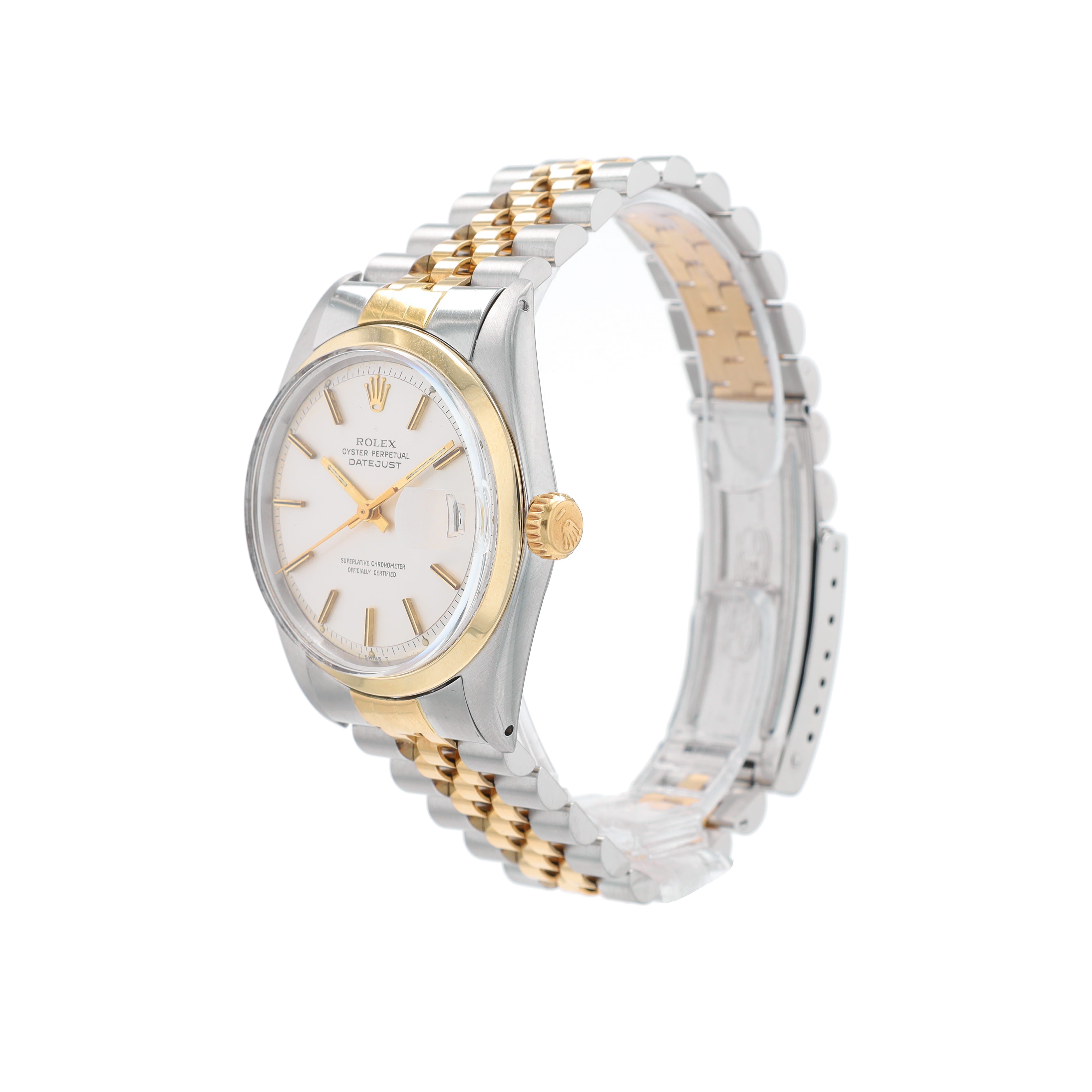 Rolex Datejust 1600 36mm Silver Index Dial Smooth Bezel Jubilee Band - Luxuriant Concierge