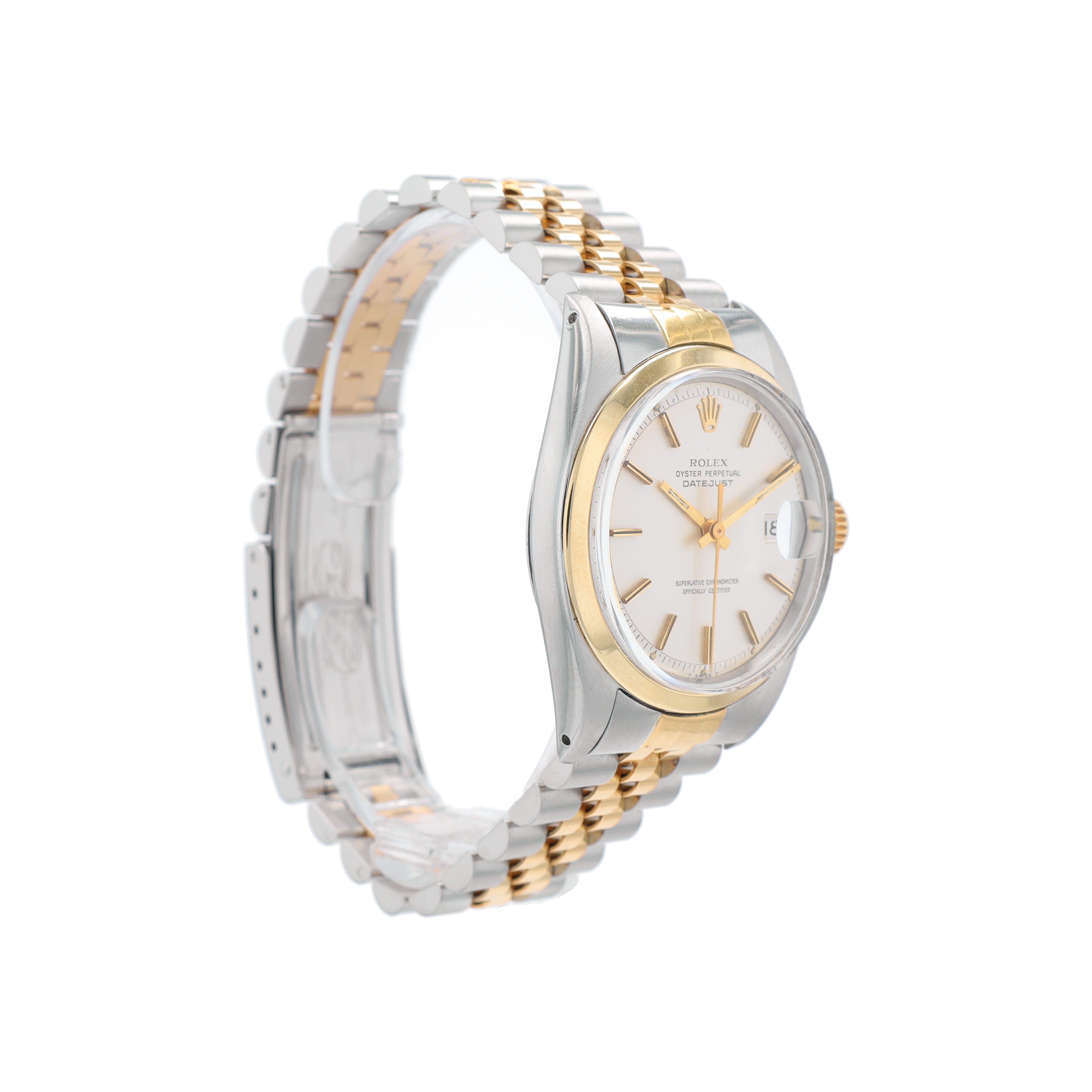 Rolex Datejust 1600 36mm Silver Index Dial Smooth Bezel Jubilee Band - Luxuriant Concierge