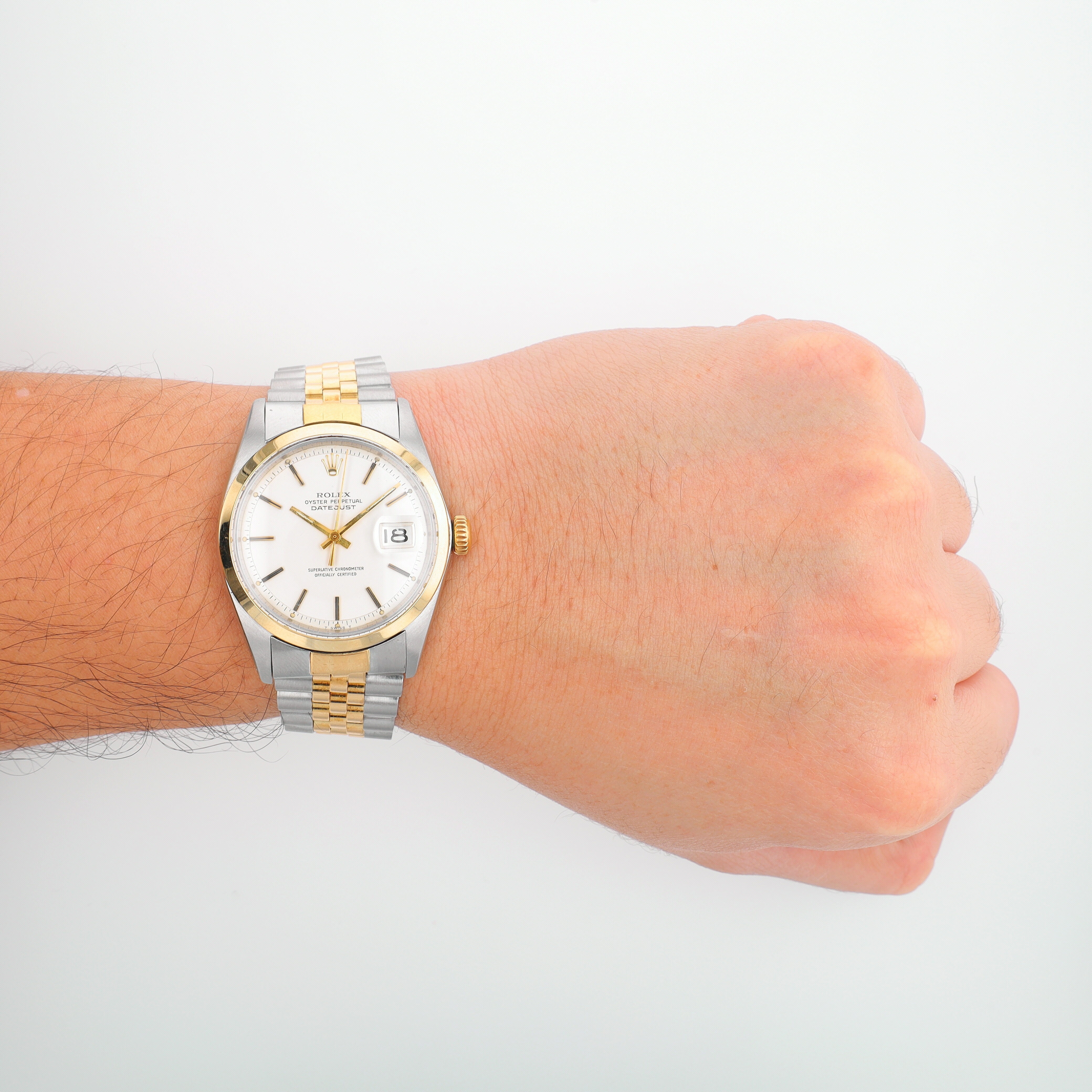 Rolex Datejust 1600 36mm Silver Index Dial Smooth Bezel Jubilee Band - Luxuriant Concierge