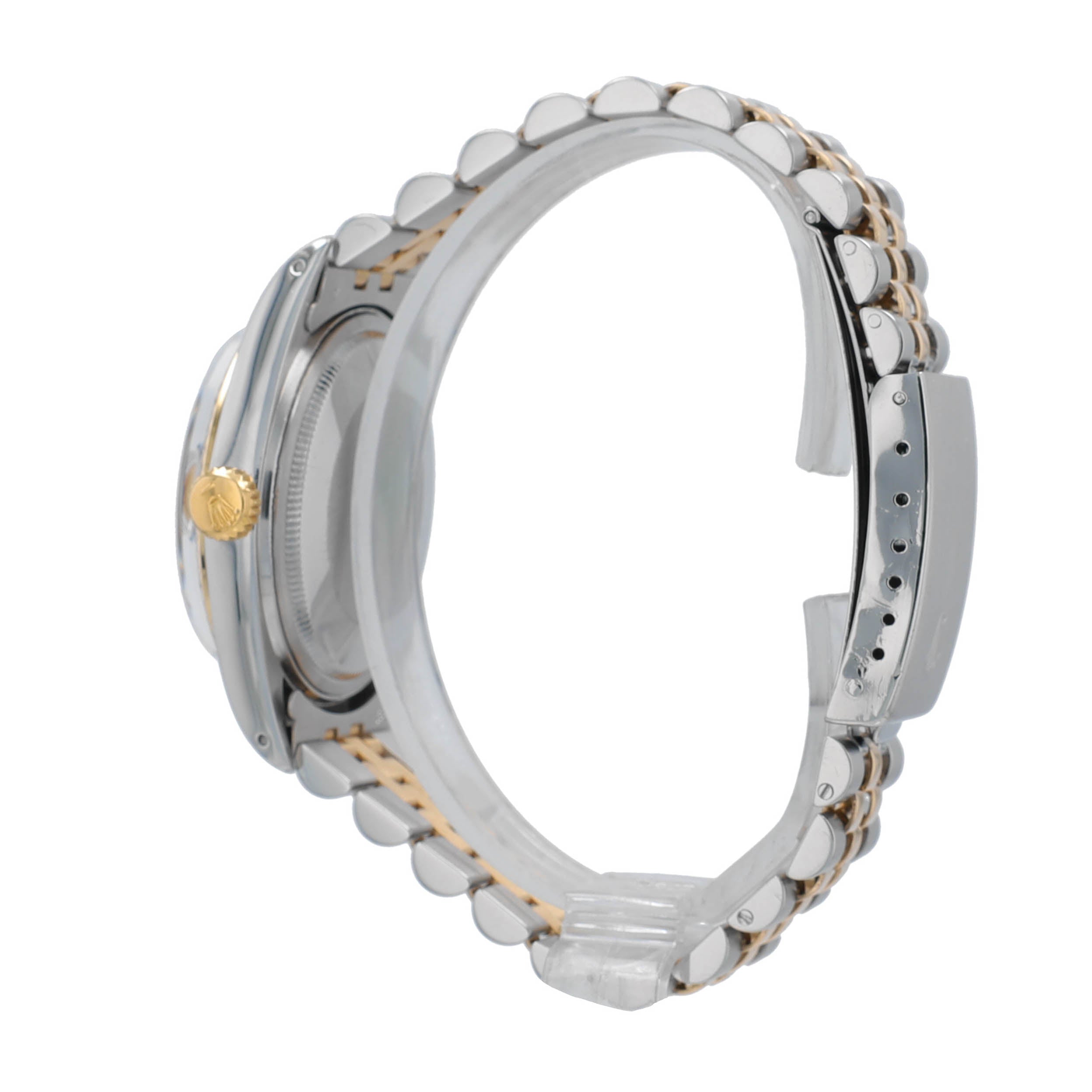 Rolex Datejust 16013 36mm Champagne Index Dial Fluted Bezel Jubille Band