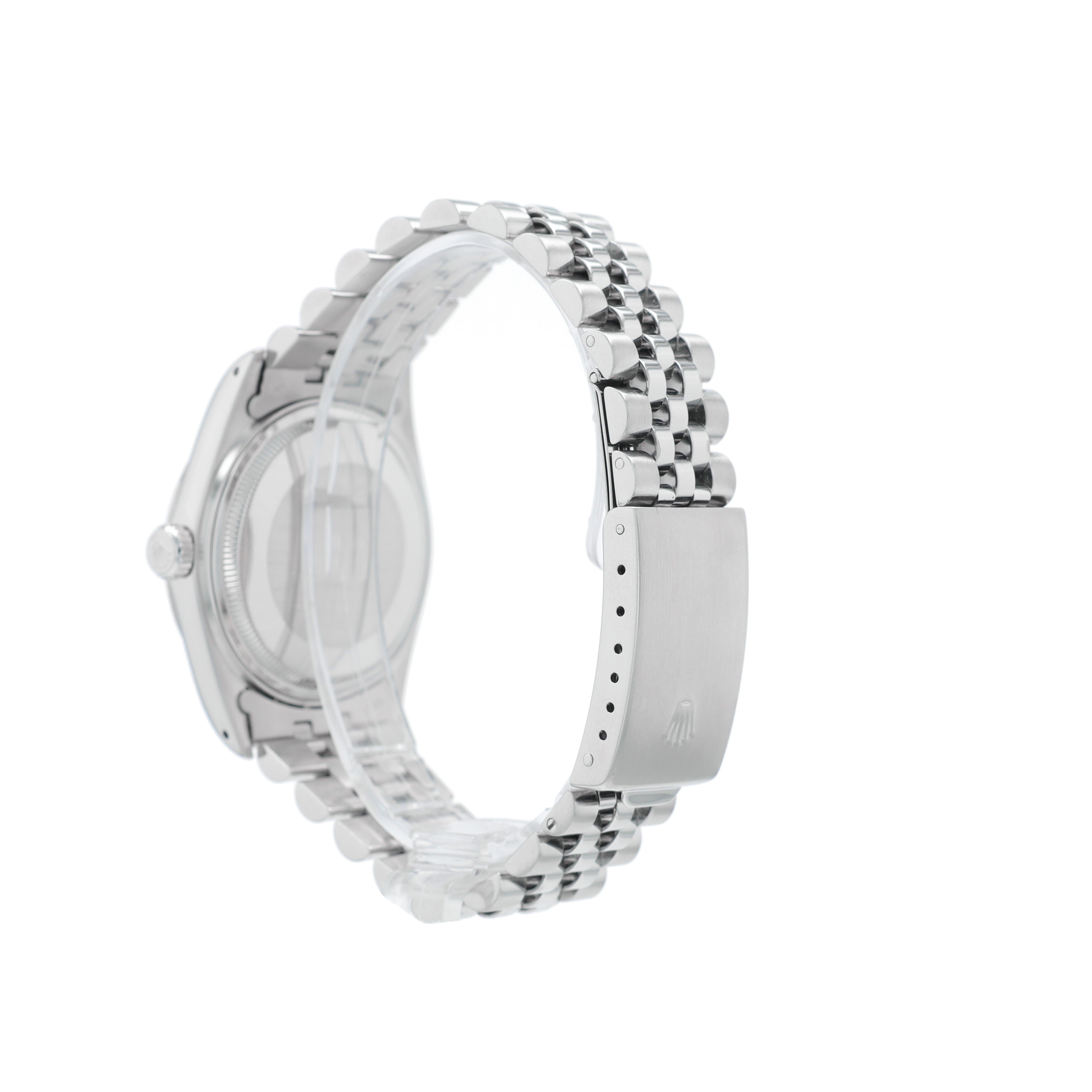 Rolex Datejust 16014 36mm Silver Index Dial Fluted Bezel Jubilee Band - Luxuriant Concierge