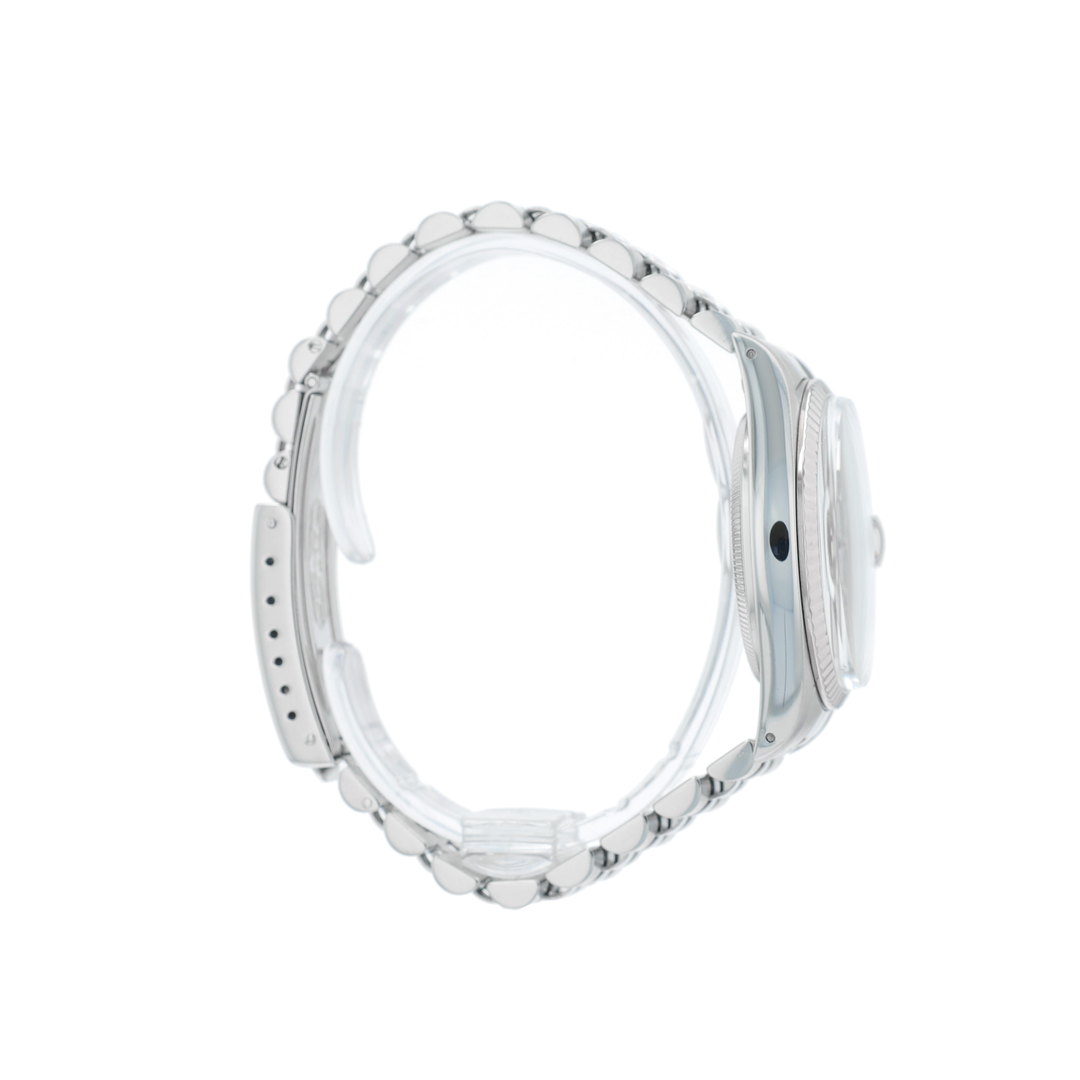 Rolex Datejust 16014 36mm Silver Index Dial Fluted Bezel Jubilee Band - Luxuriant Concierge