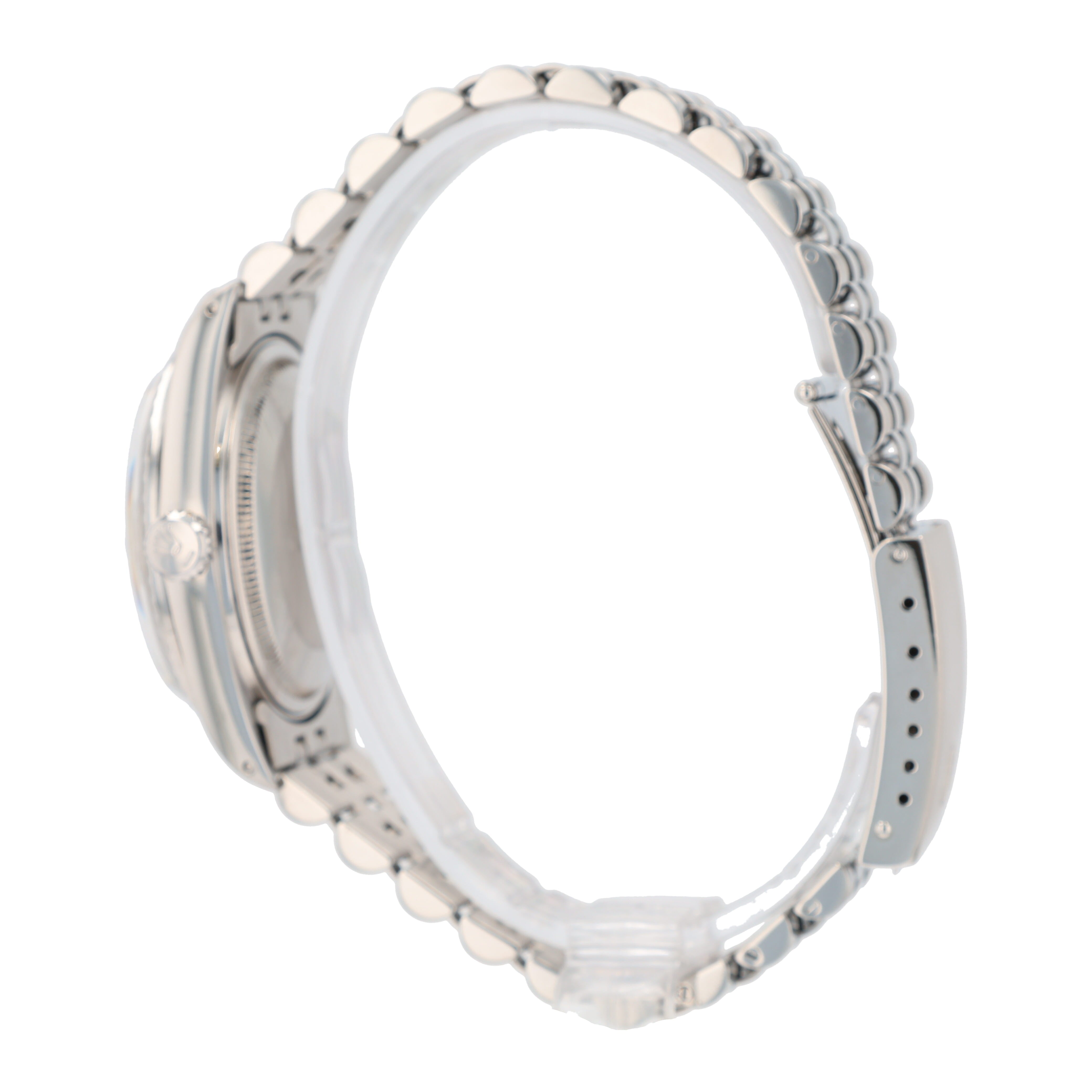 Rolex Datejust 16030 36mm Silver Index Dial Engine-Turned Bezel Jubilee Band - Luxuriant Concierge
