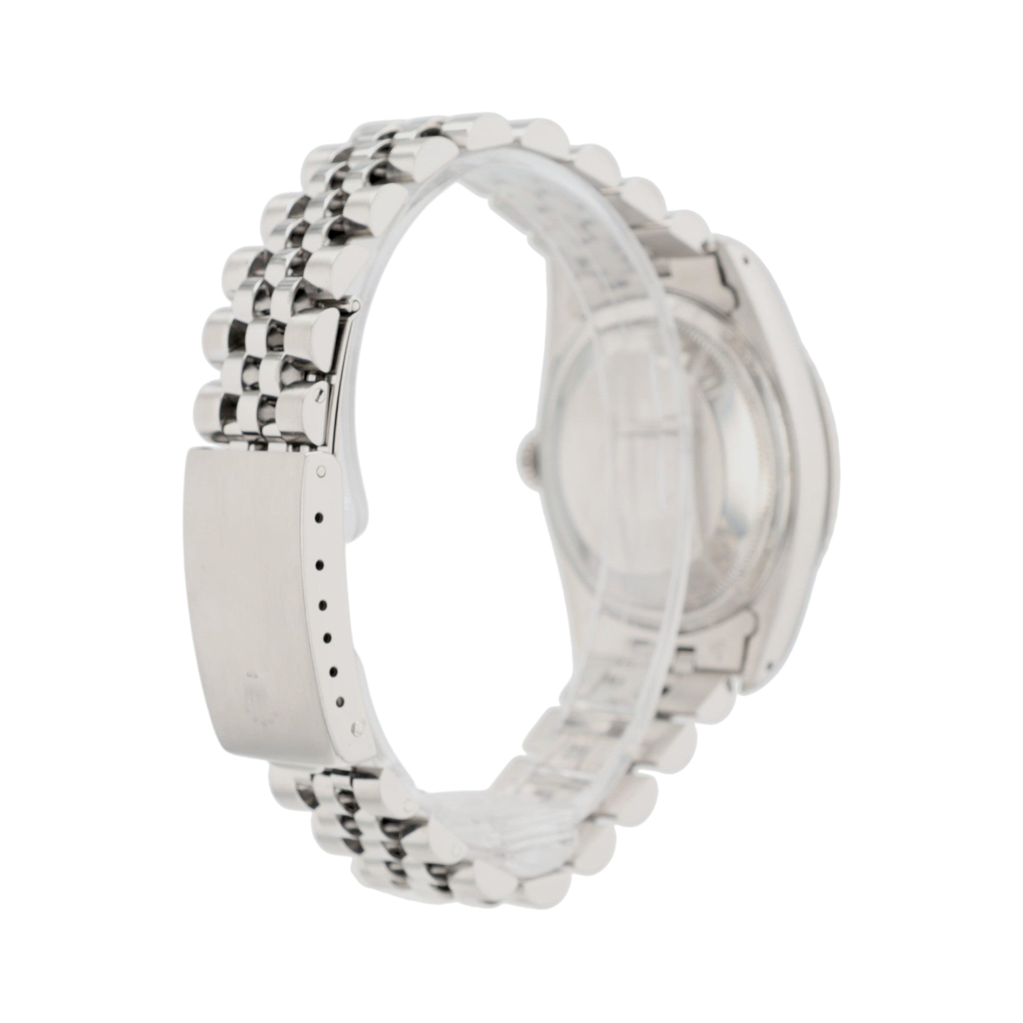 Rolex Datejust 16220 36mm Silver Index Dial Engine-Turned Bezel Jubilee Band
