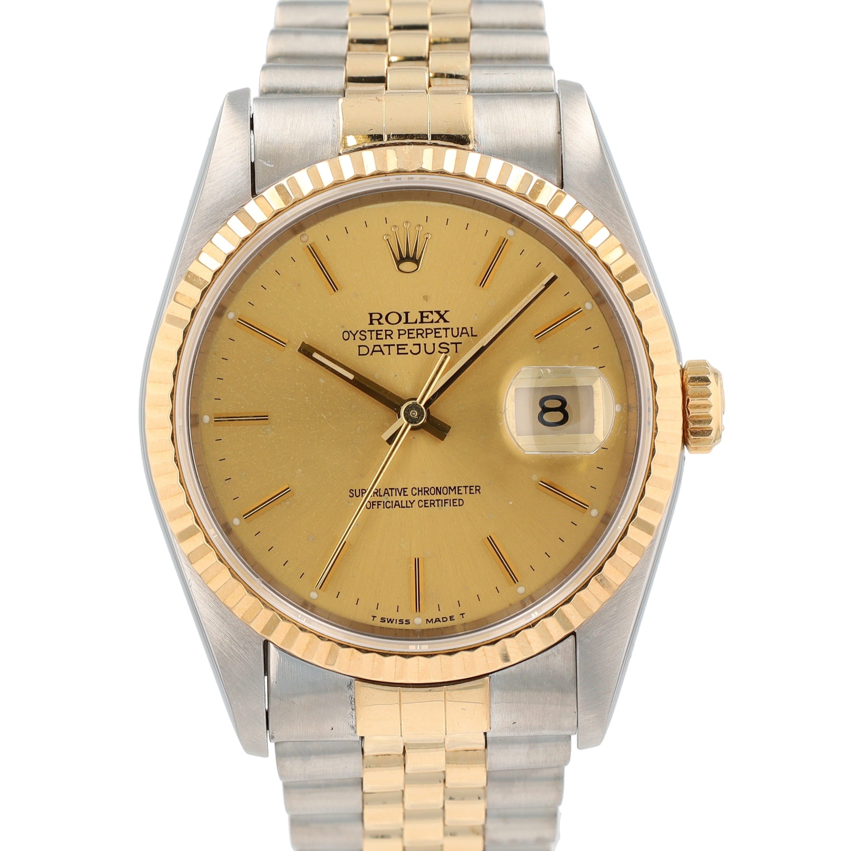 Rolex Datejust 36mm Champagne Index Dial Jubilee Band