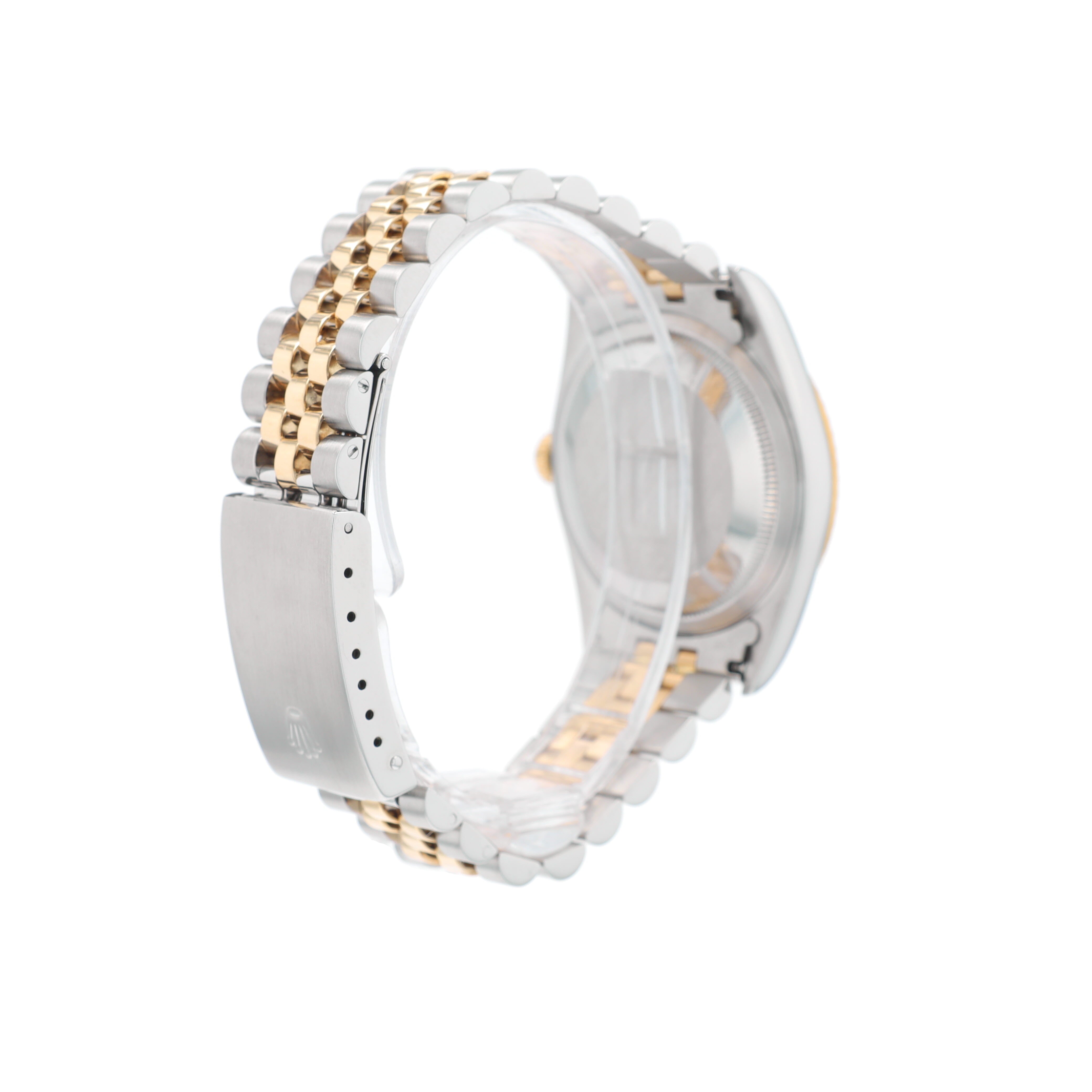 Rolex Datejust 16233 36mm Champagne Index Dial Fluted Bezel Jubilee Band - Luxuriant Concierge