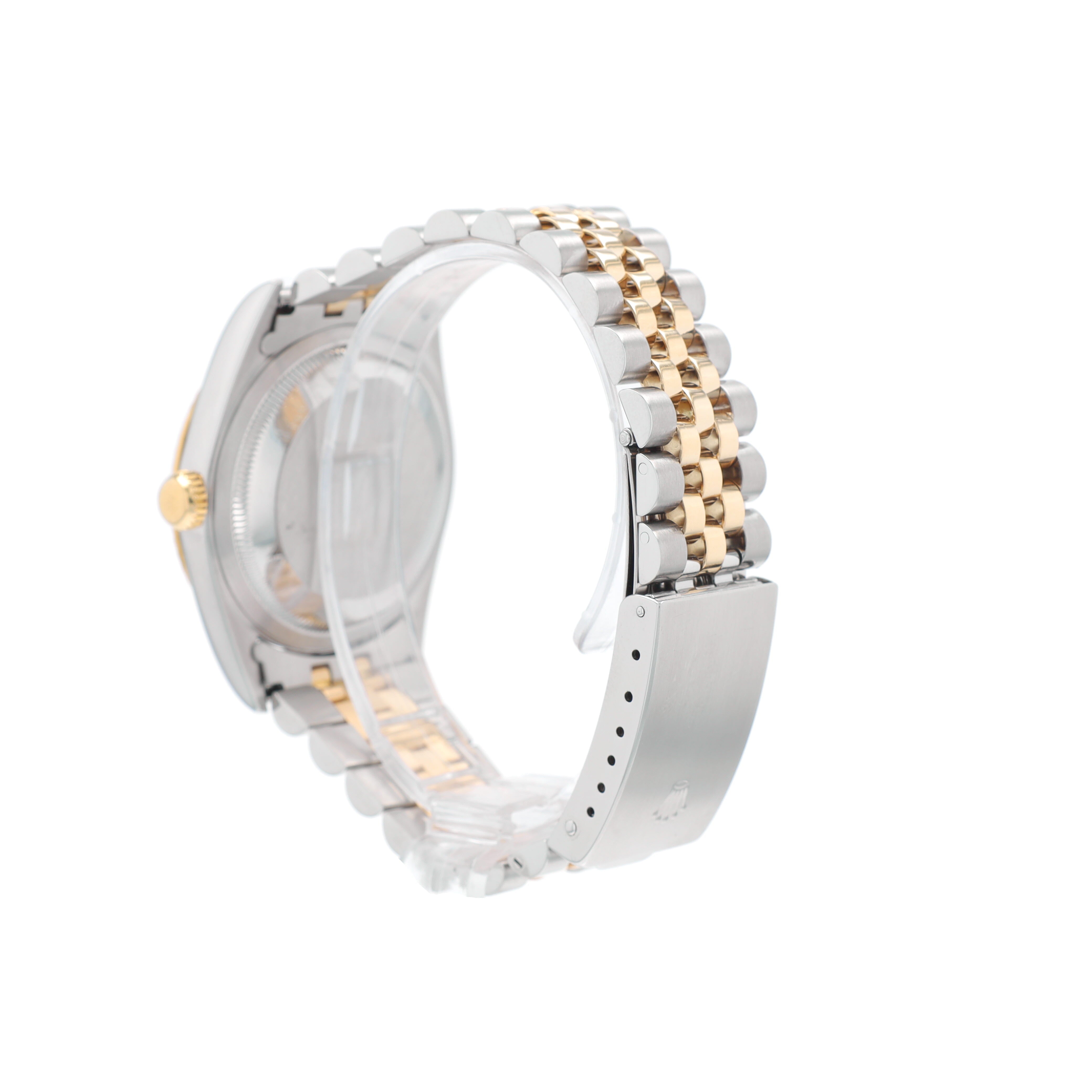 Rolex Datejust 16233 36mm Champagne Tapestry Index Dial Fluted Bezel Jubilee Band - Luxuriant Concierge