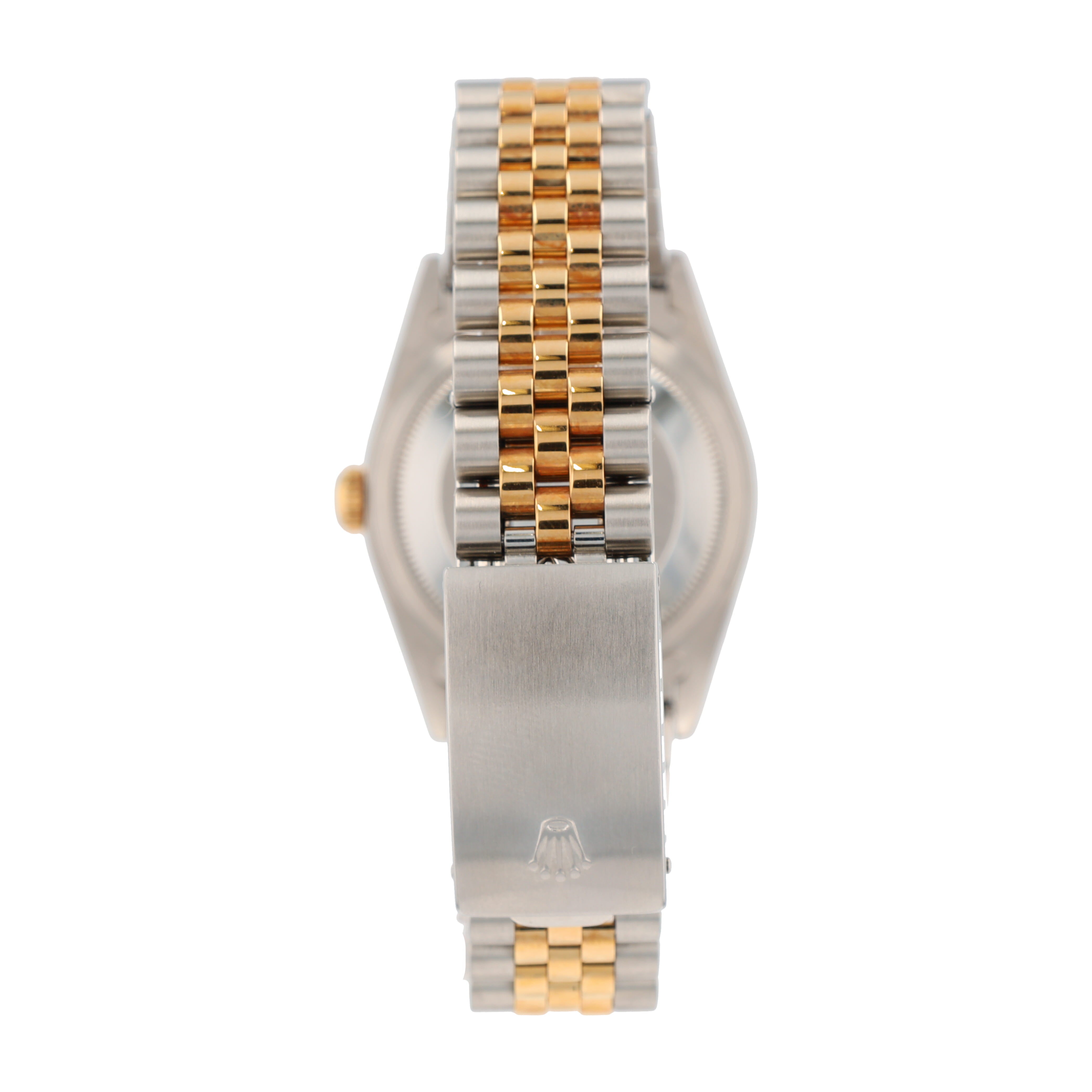 Rolex Datejust 16233 36mm White Roman & Diamonds Dial Fluted Bezel Jubilee Band - Luxuriant Concierge