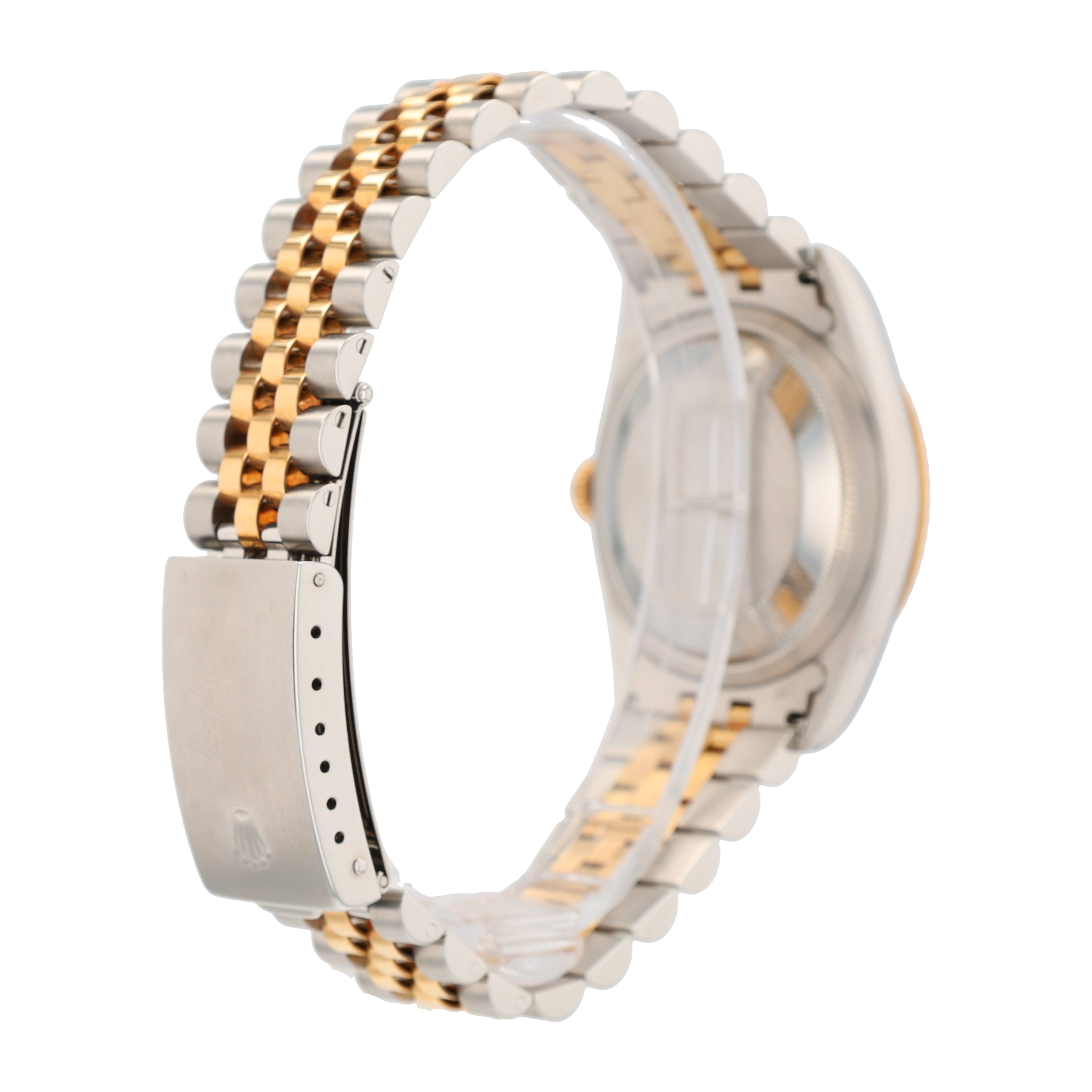 Rolex Datejust 16233 36mm White Roman & Diamonds Dial Fluted Bezel Jubilee Band - Luxuriant Concierge