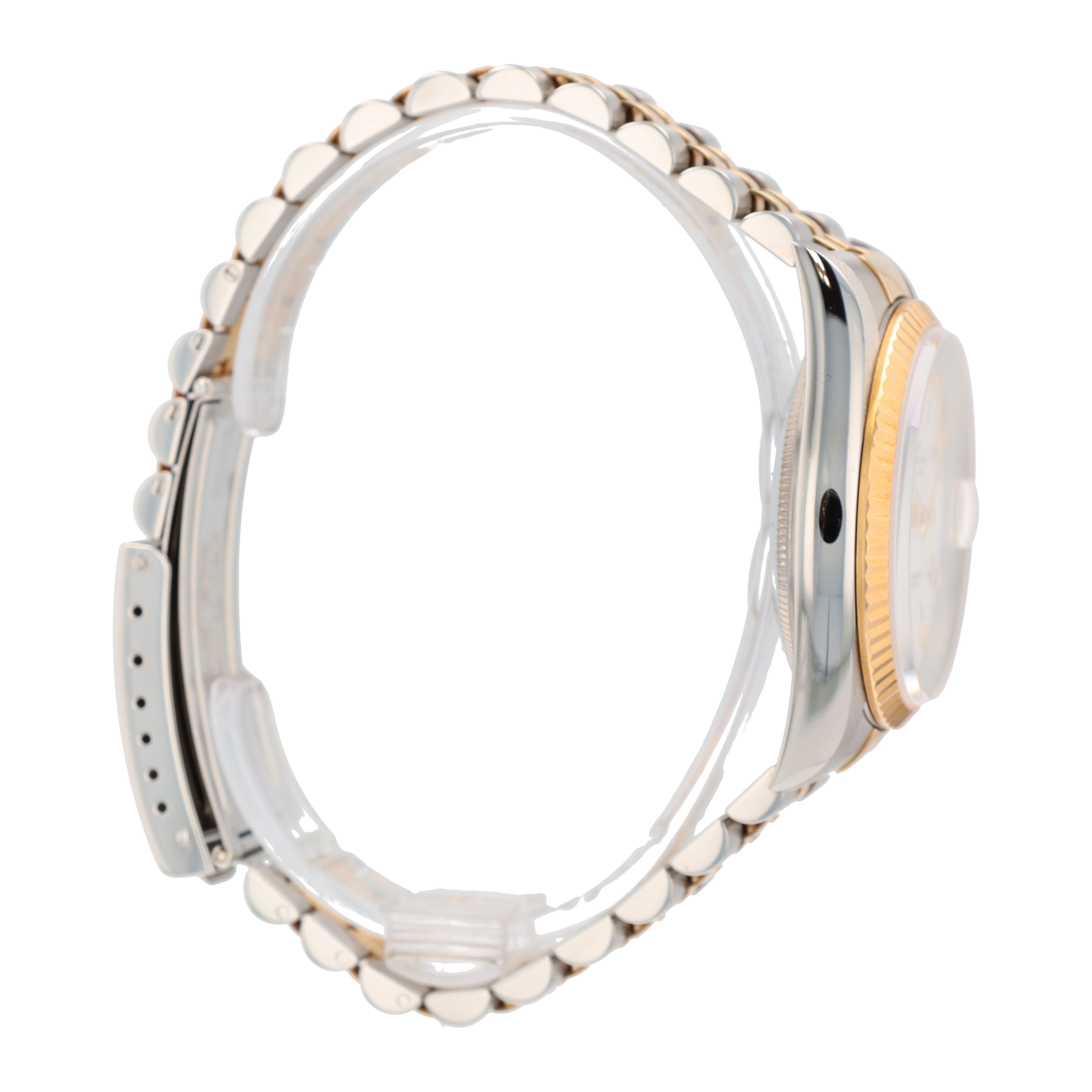 Rolex Datejust 16233 36mm White Roman & Diamonds Dial Fluted Bezel Jubilee Band - Luxuriant Concierge