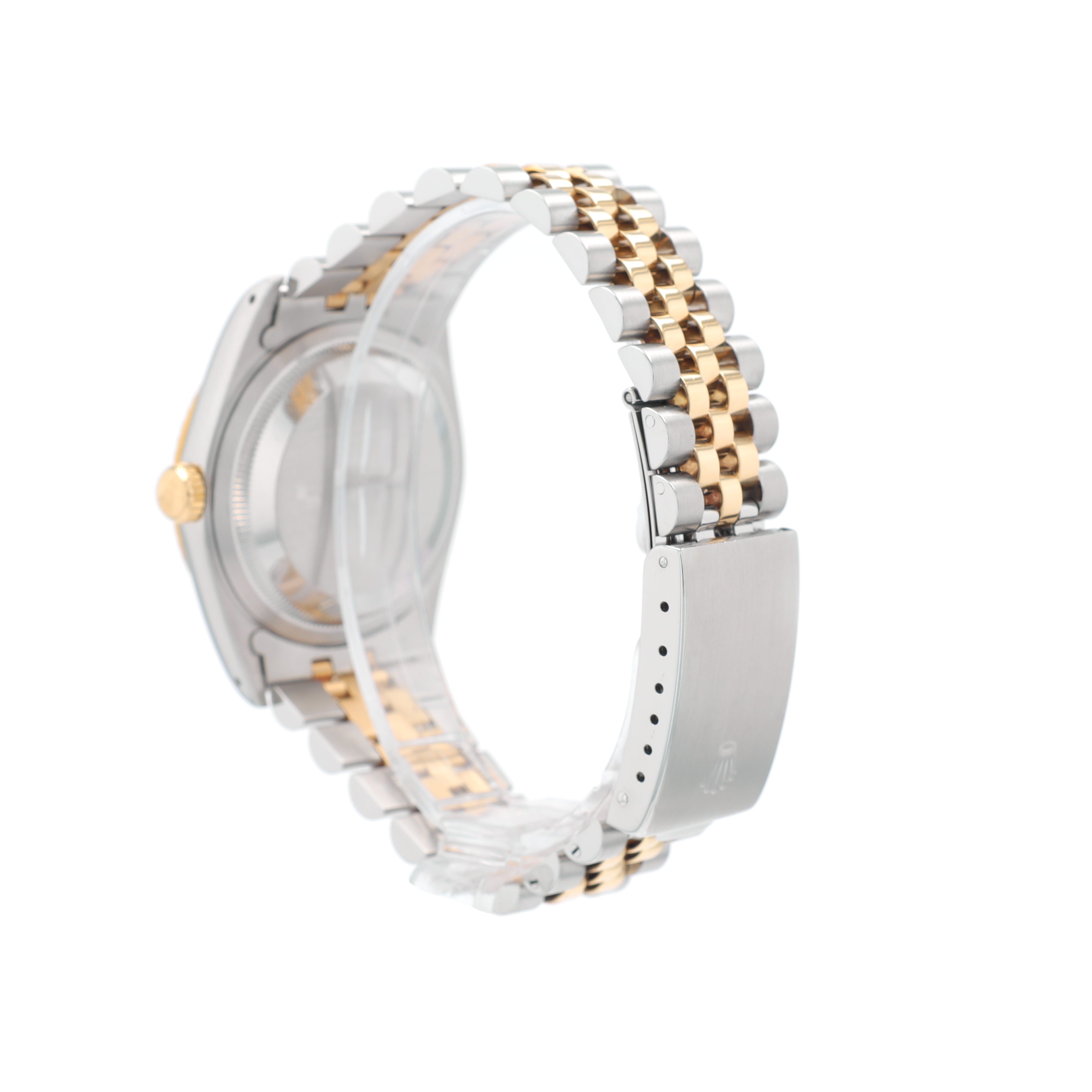 Rolex Datejust 16233 36mm Champagne Index Dial Fluted Bezel Jubilee Band - Luxuriant Concierge