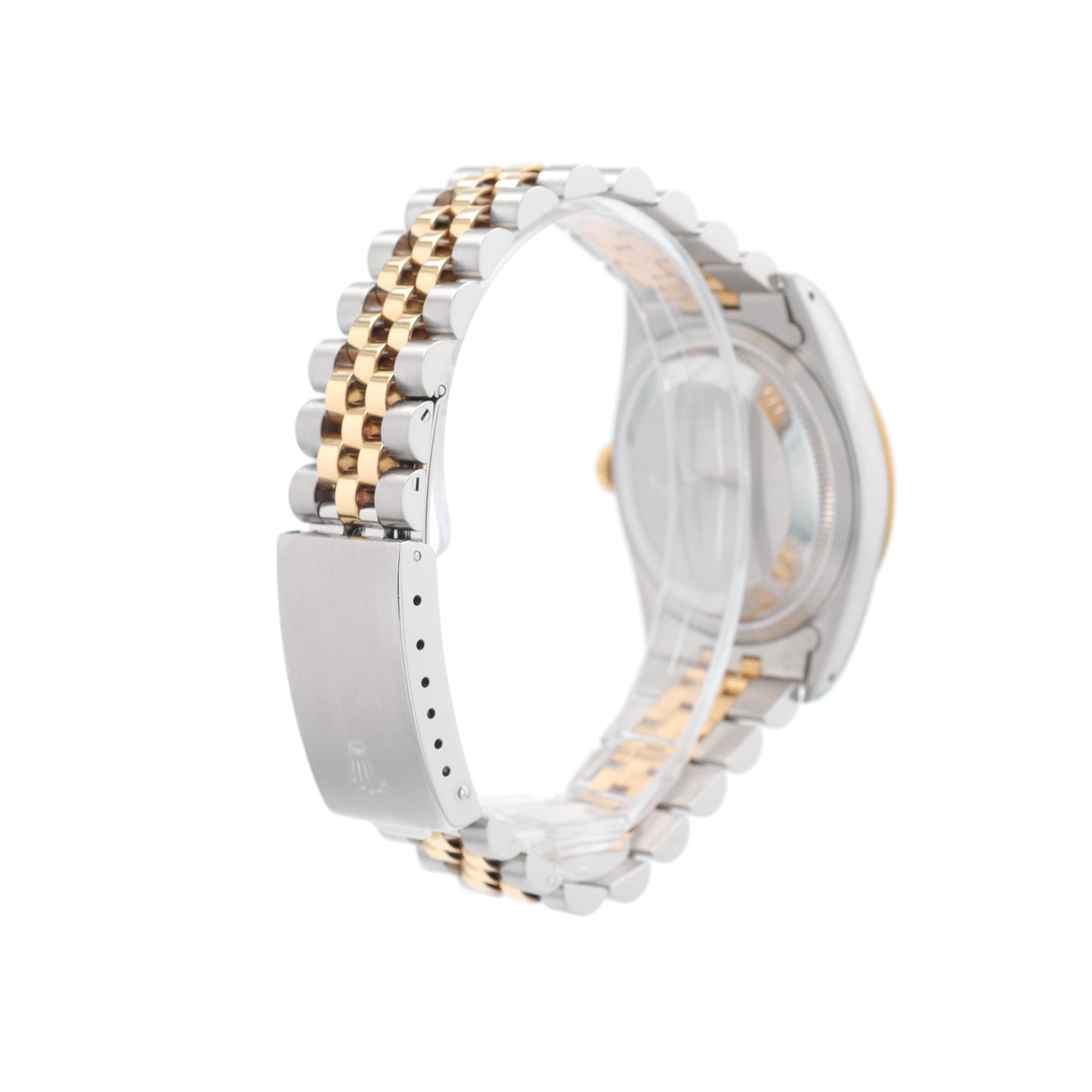 Rolex Datejust 16233 36mm Champagne Index Dial Fluted Bezel Jubilee Band - Luxuriant Concierge