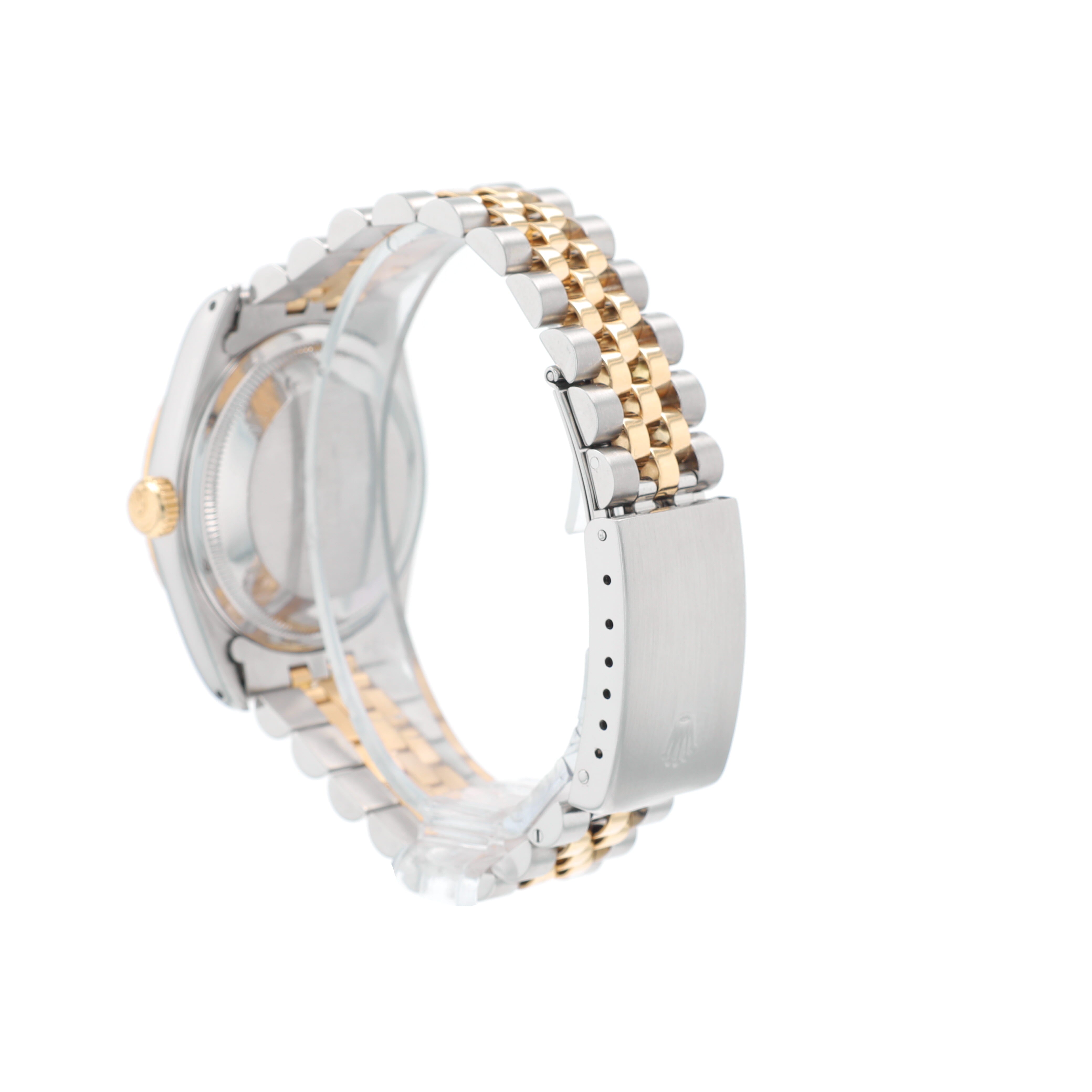 Rolex Datejust 16233 36mm Black Index Dial Fluted Bezel Jubilee Band - Luxuriant Concierge