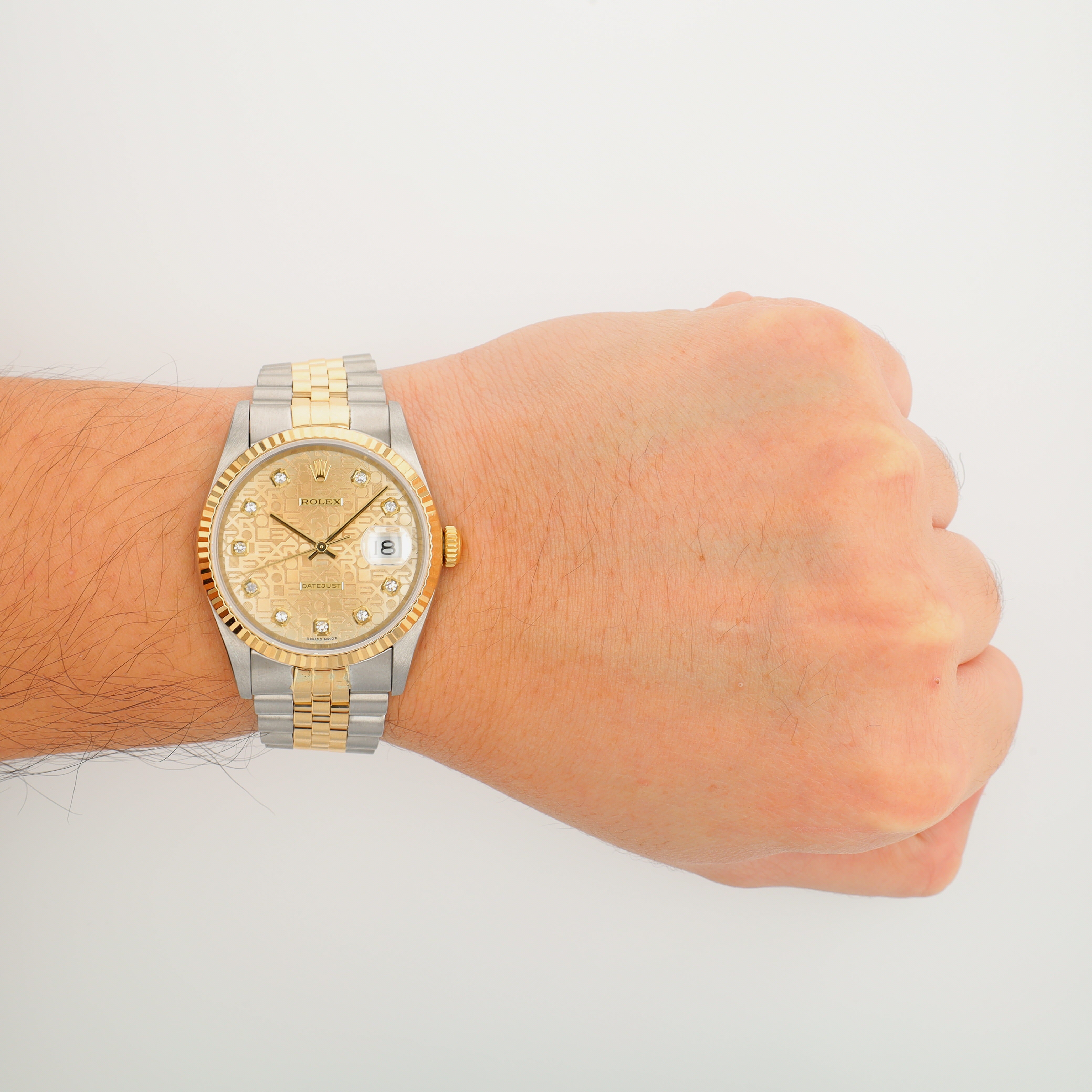 Rolex Datejust 16233 36mm Champagne Jubilee Diamond (N.S) Dial Fluted Bezel Jubilee Band - Luxuriant Concierge