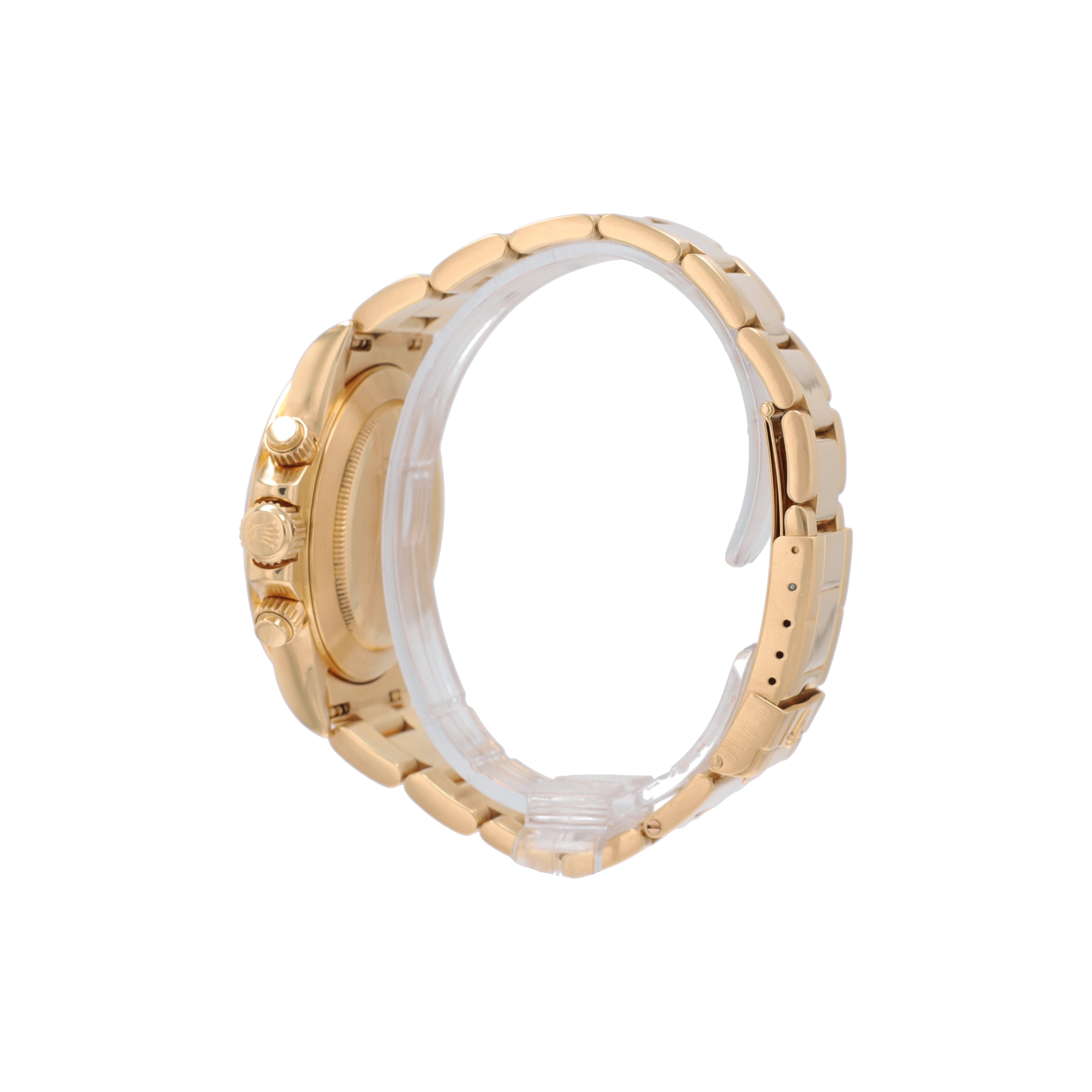 Rolex Daytona 18KY 40mm 16528 Champagne Small Index Luminous Dial, Tachymeter Bezel, Oyster Band - Luxuriant Concierge