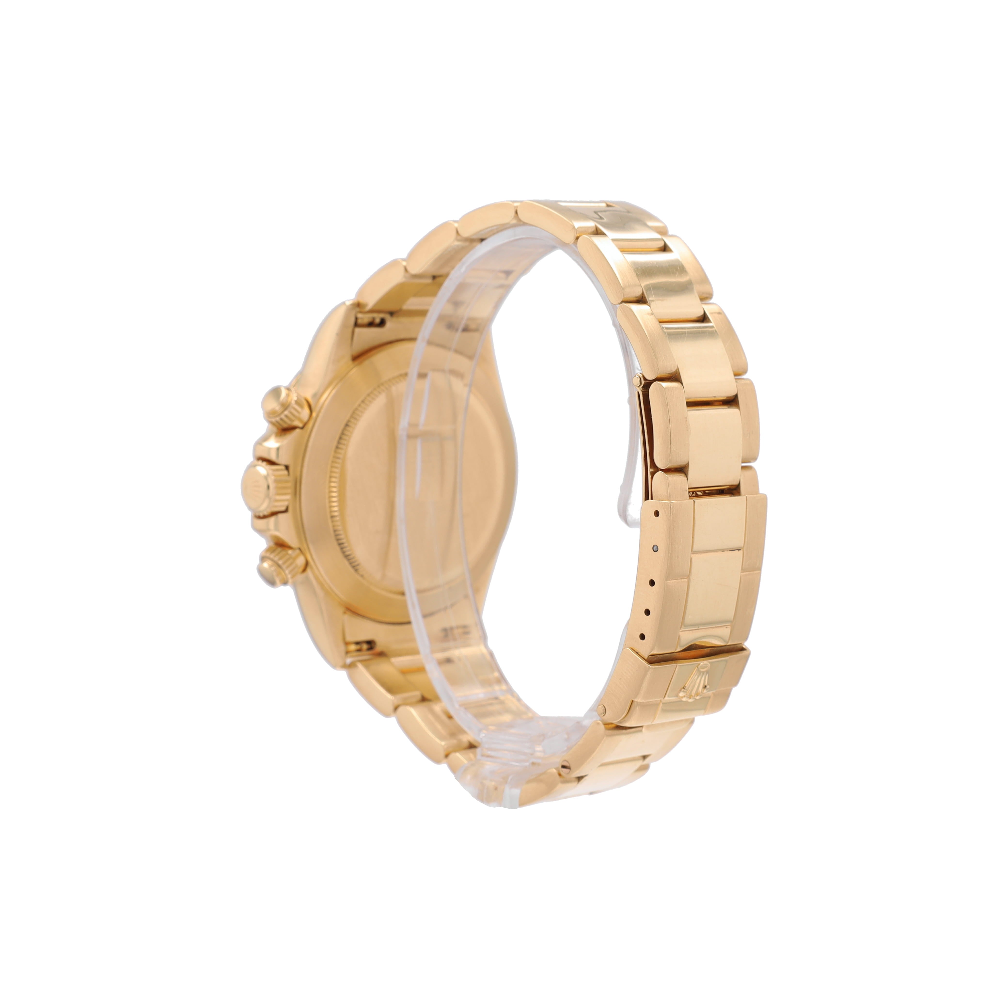 Rolex Daytona 18KY 40mm 16528 Champagne Small Index Luminous Dial, Tachymeter Bezel, Oyster Band - Luxuriant Concierge