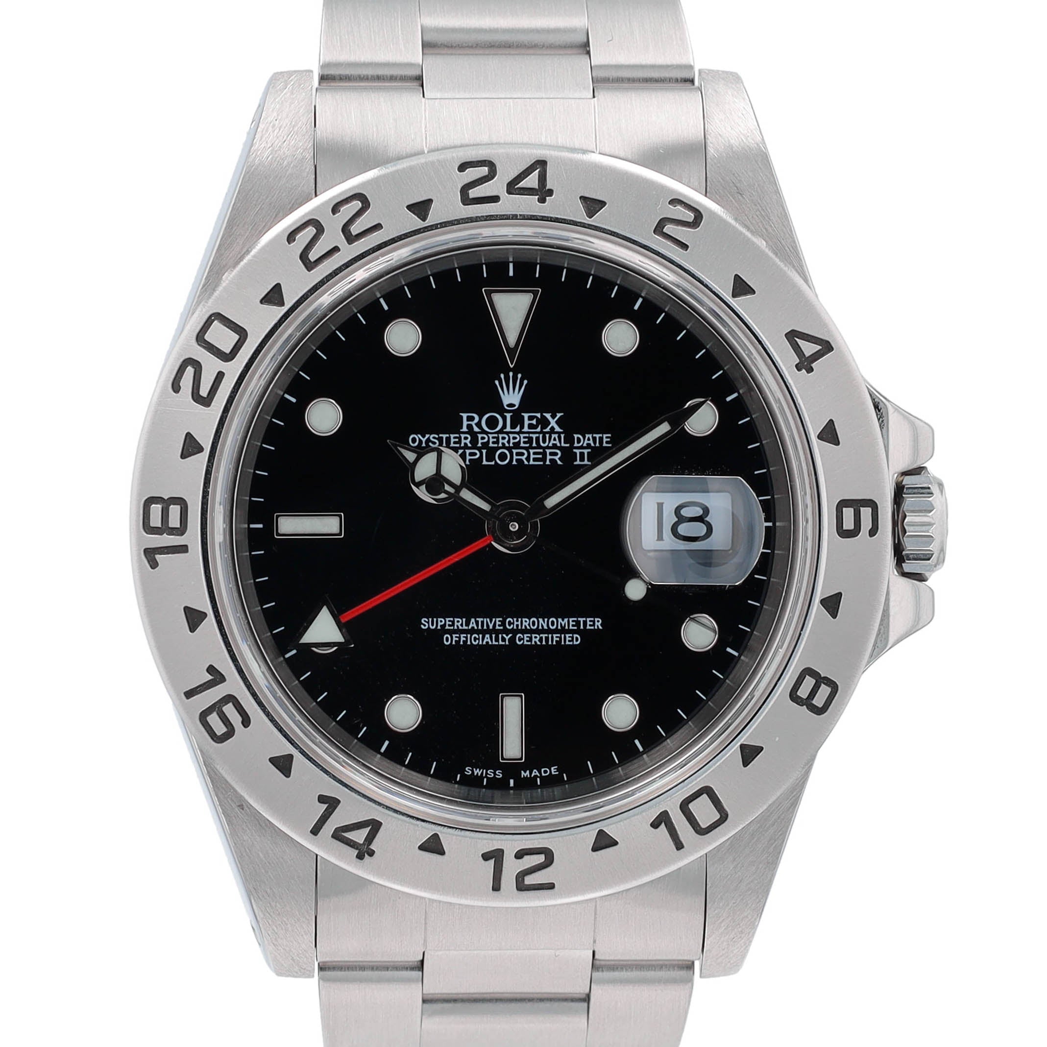B&P Rolex Explorer II 16570 40mm Black Luminous Dial GMT Bezel Oyster Band - Luxuriant Concierge