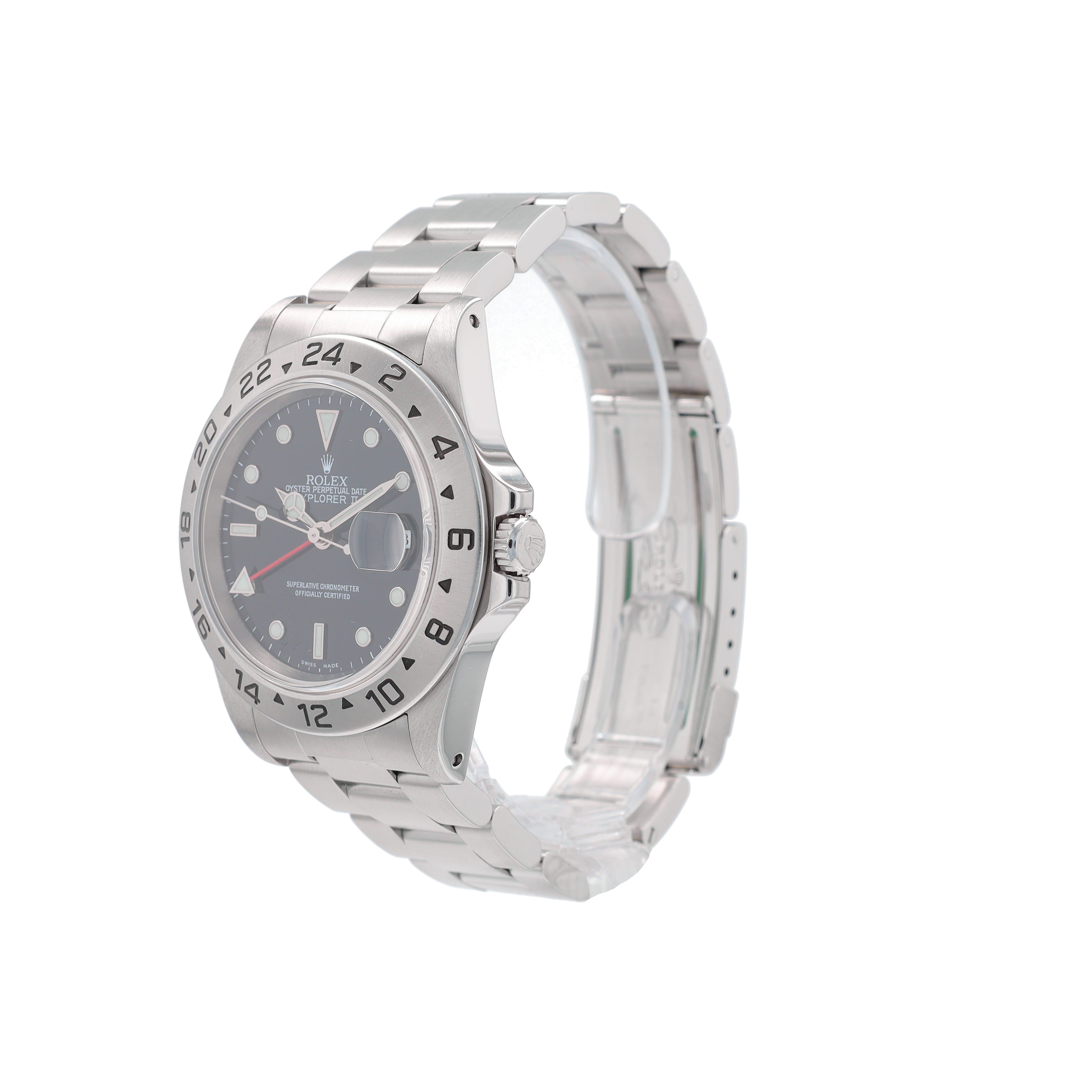 B&P Rolex Explorer II 16570 40mm Black Luminous Dial GMT Bezel Oyster Band - Luxuriant Concierge