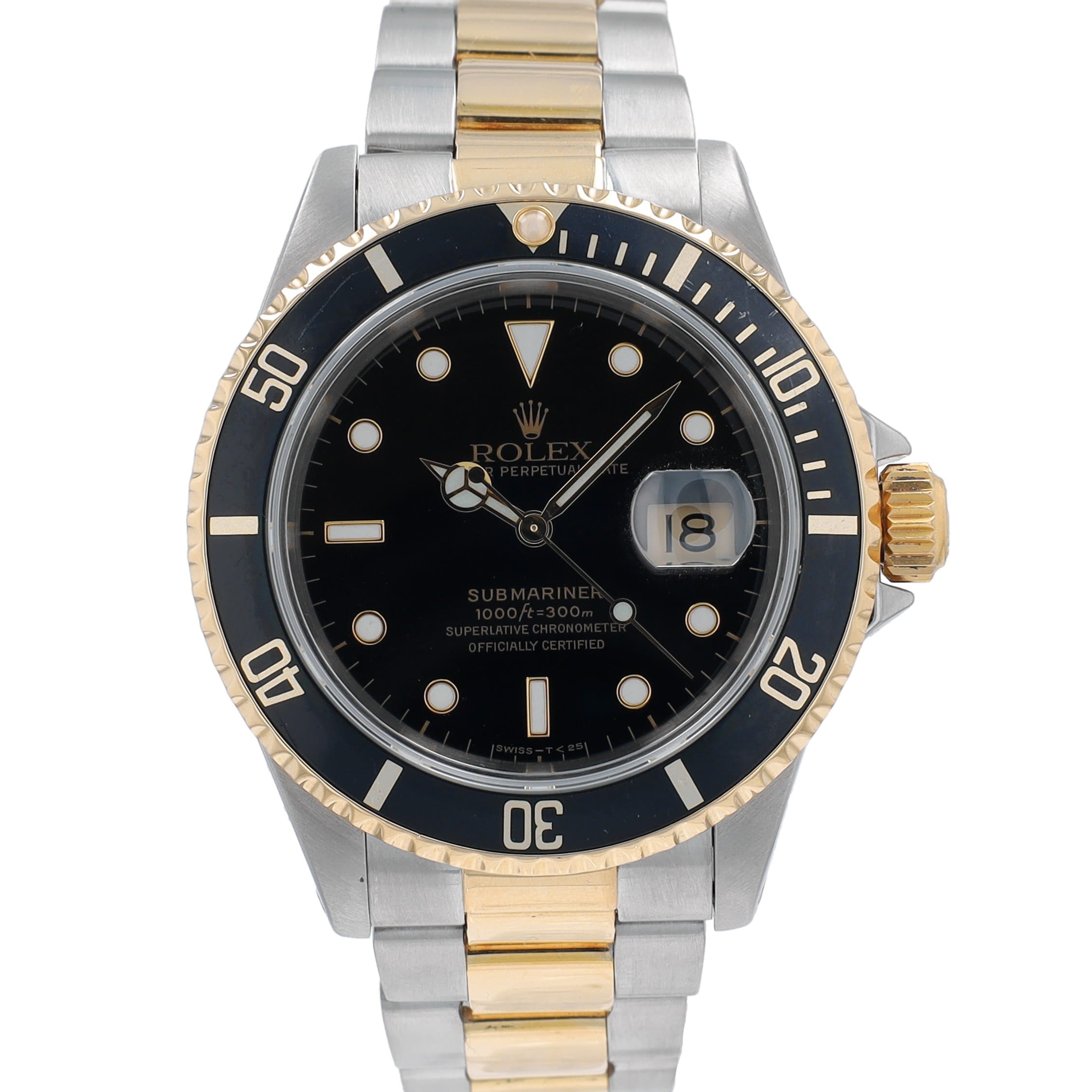 Rolex Submariner 16613 40mm Black Luminous Dial Rotating Bezel with Black Insert Bezel Oyster Band - Luxuriant Concierge