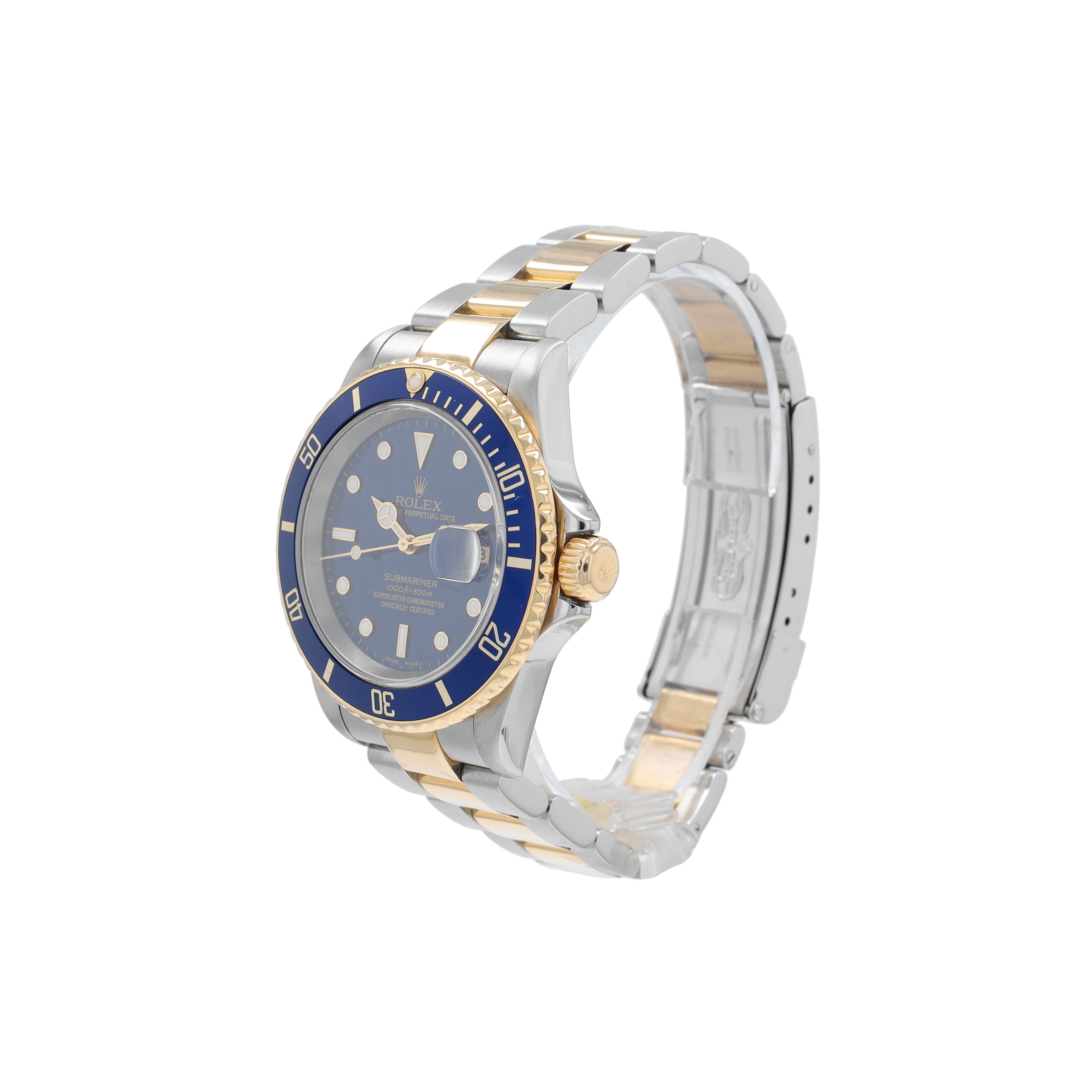Rolex Submariner 16613 40mm Blue Luminous Dial Rotating Bezel with Blue Insert Bezel Oyster Band - Luxuriant Concierge