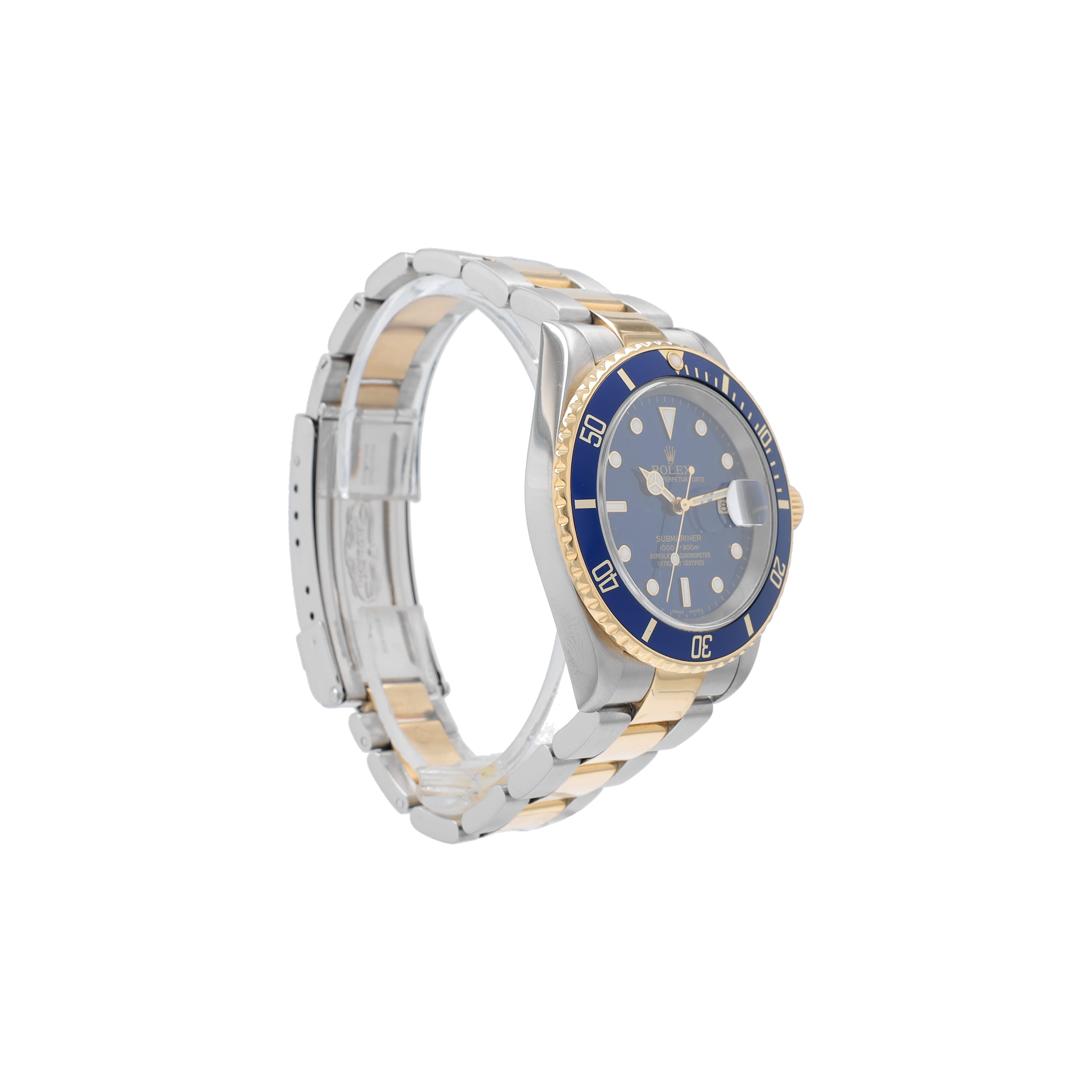 Rolex Submariner 16613 40mm Blue Luminous Dial Rotating Bezel with Blue Insert Bezel Oyster Band - Luxuriant Concierge
