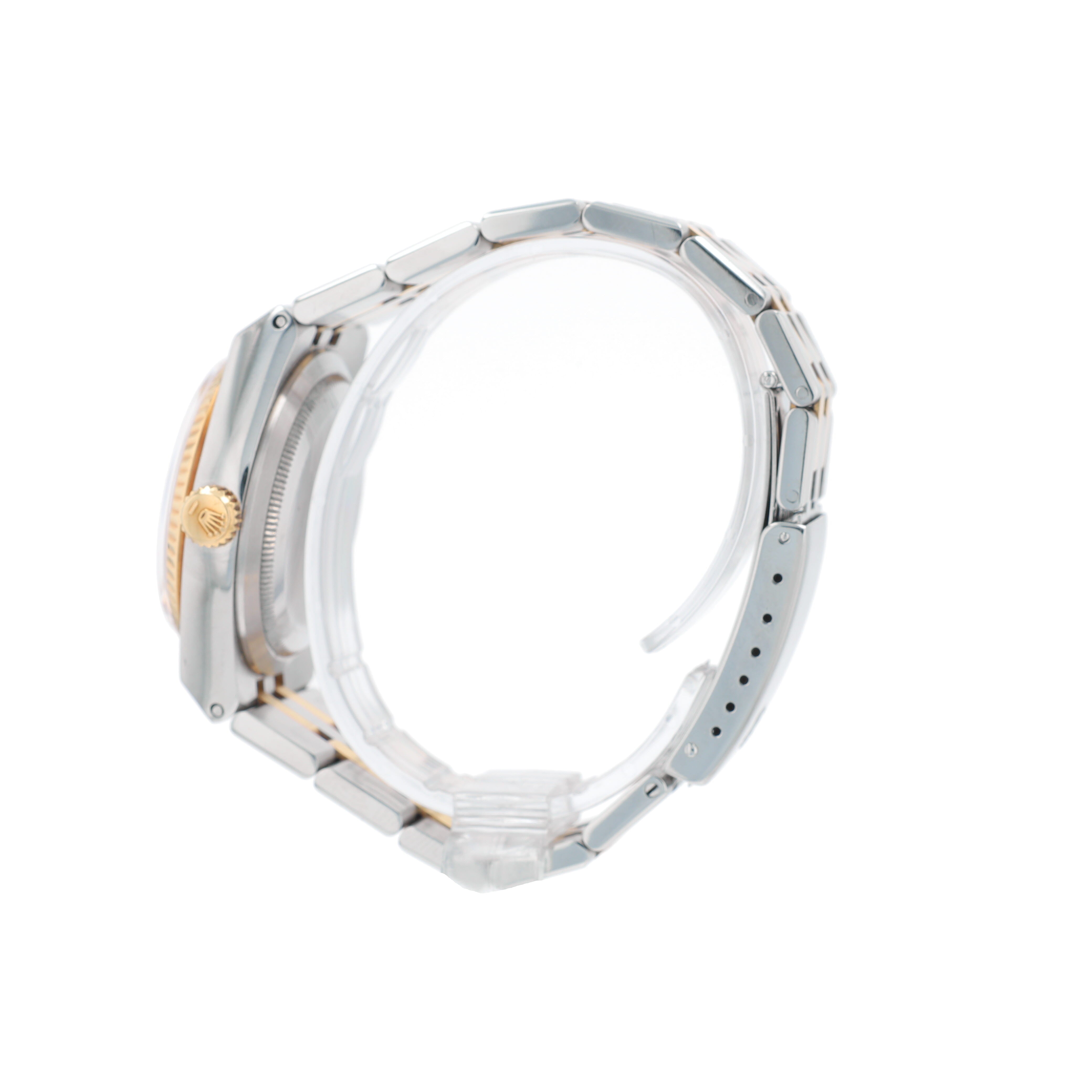 Rolex Datejust 17013 36mm Champagne Index Dial Fluted Bezel Integrated Band - Luxuriant Concierge