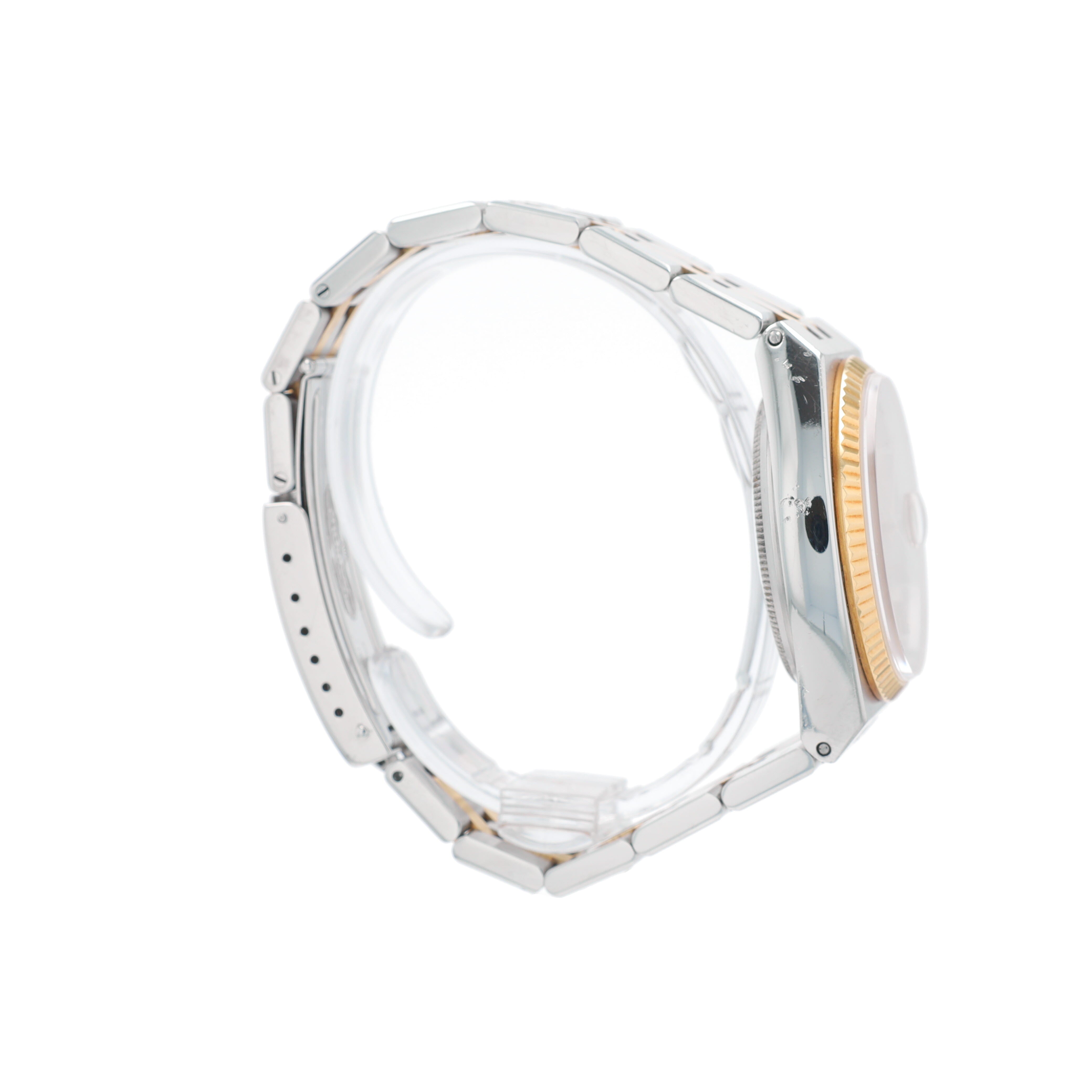 Rolex Datejust 17013 36mm Champagne Index Dial Fluted Bezel Integrated Band - Luxuriant Concierge