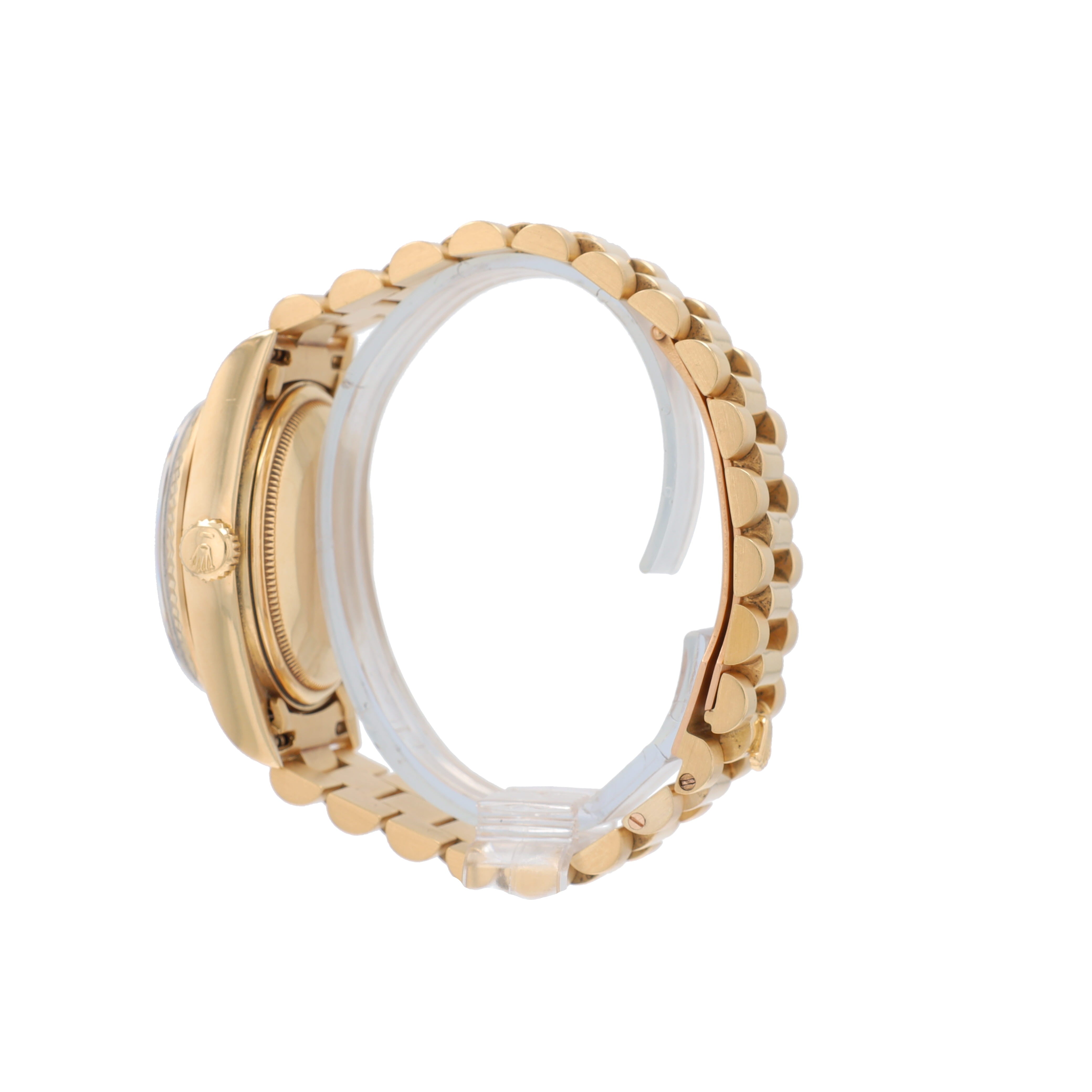 Rolex Day-Date 18038 36mm Champagne Linen Index Dial Fluted Bezel President Band - Luxuriant Concierge