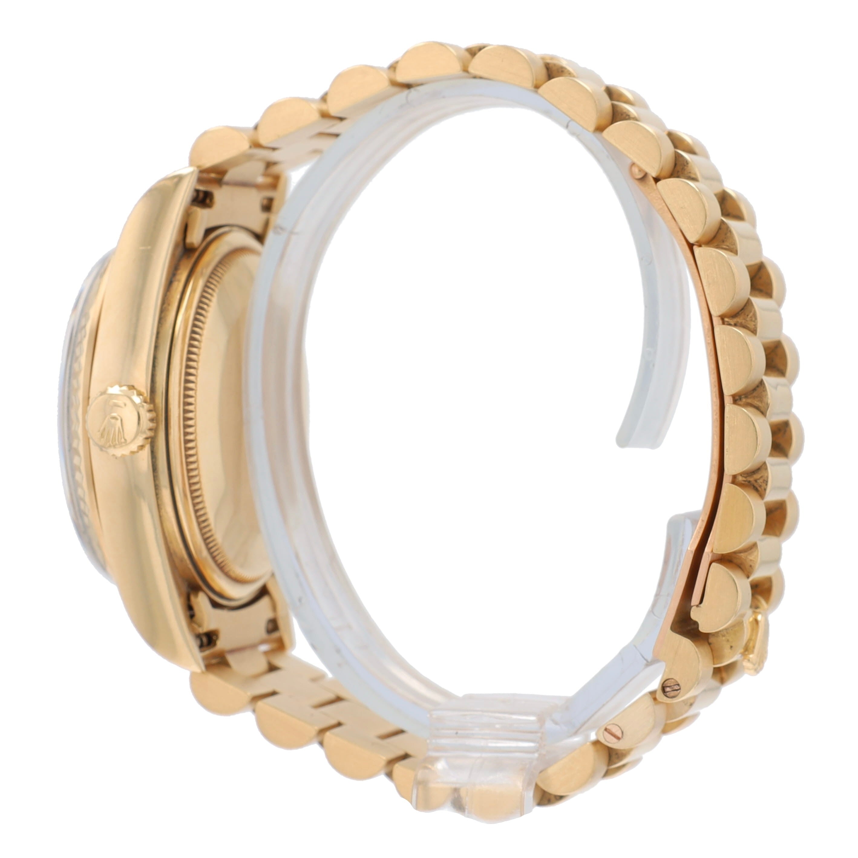 Rolex Day-Date 18038 36mm Champagne Linen Index Dial Fluted Bezel President Band