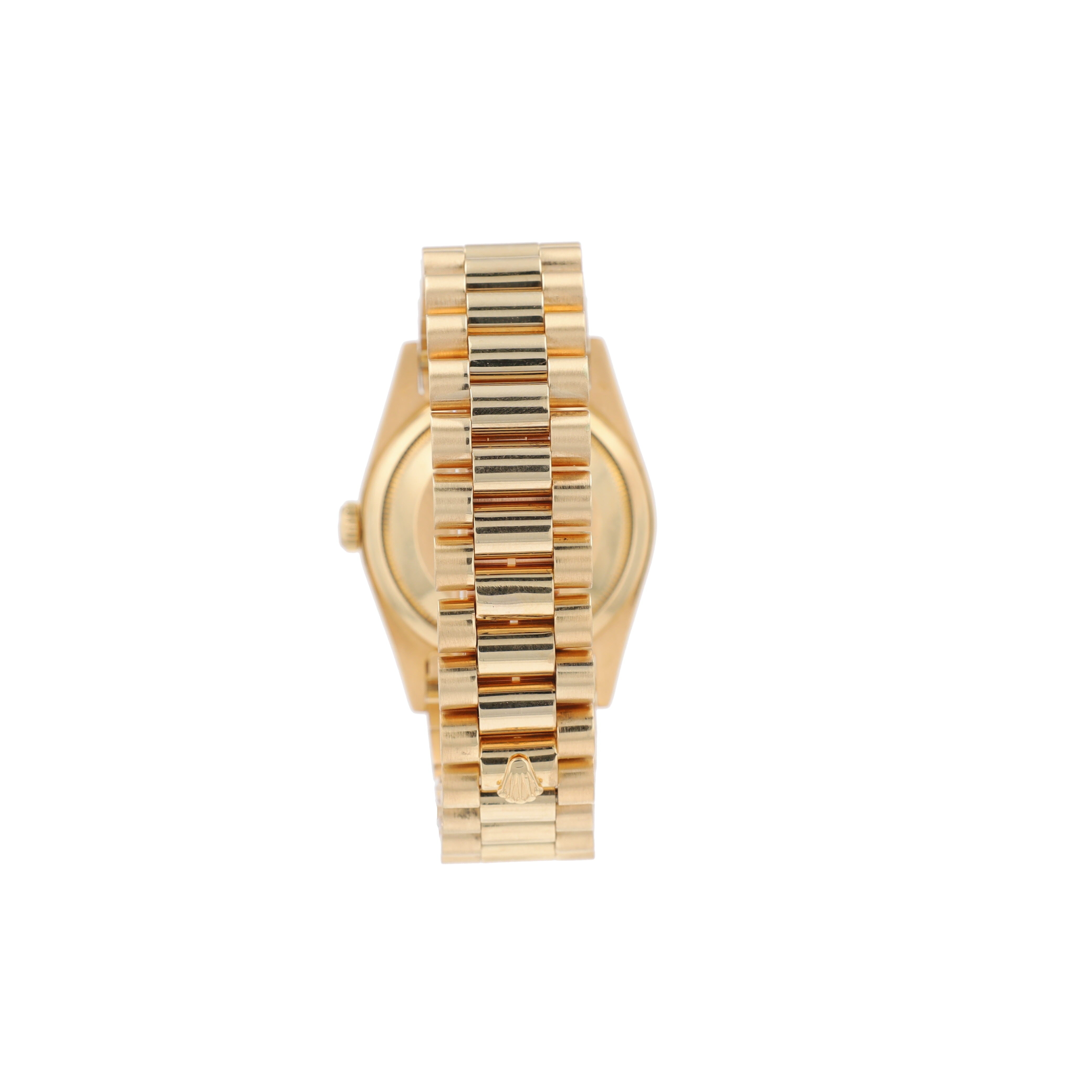 Rolex Day-Date 18238 36mm White Roman Dial Fluted Bezel President Band