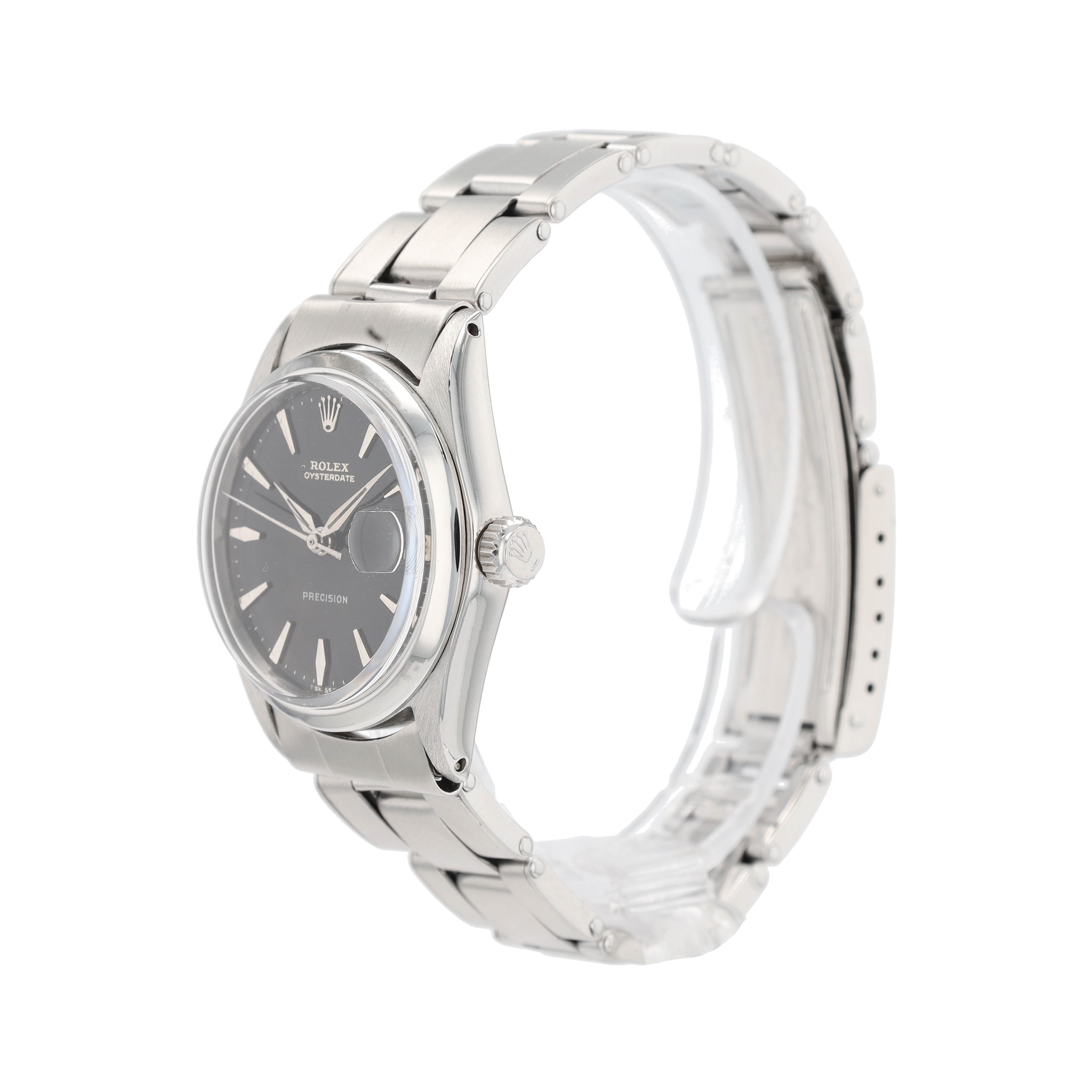 Rolex Ladies Watch Stainless Steel Oyster Date 6466 Black Dial 31mm Oyster Band - Luxuriant Concierge