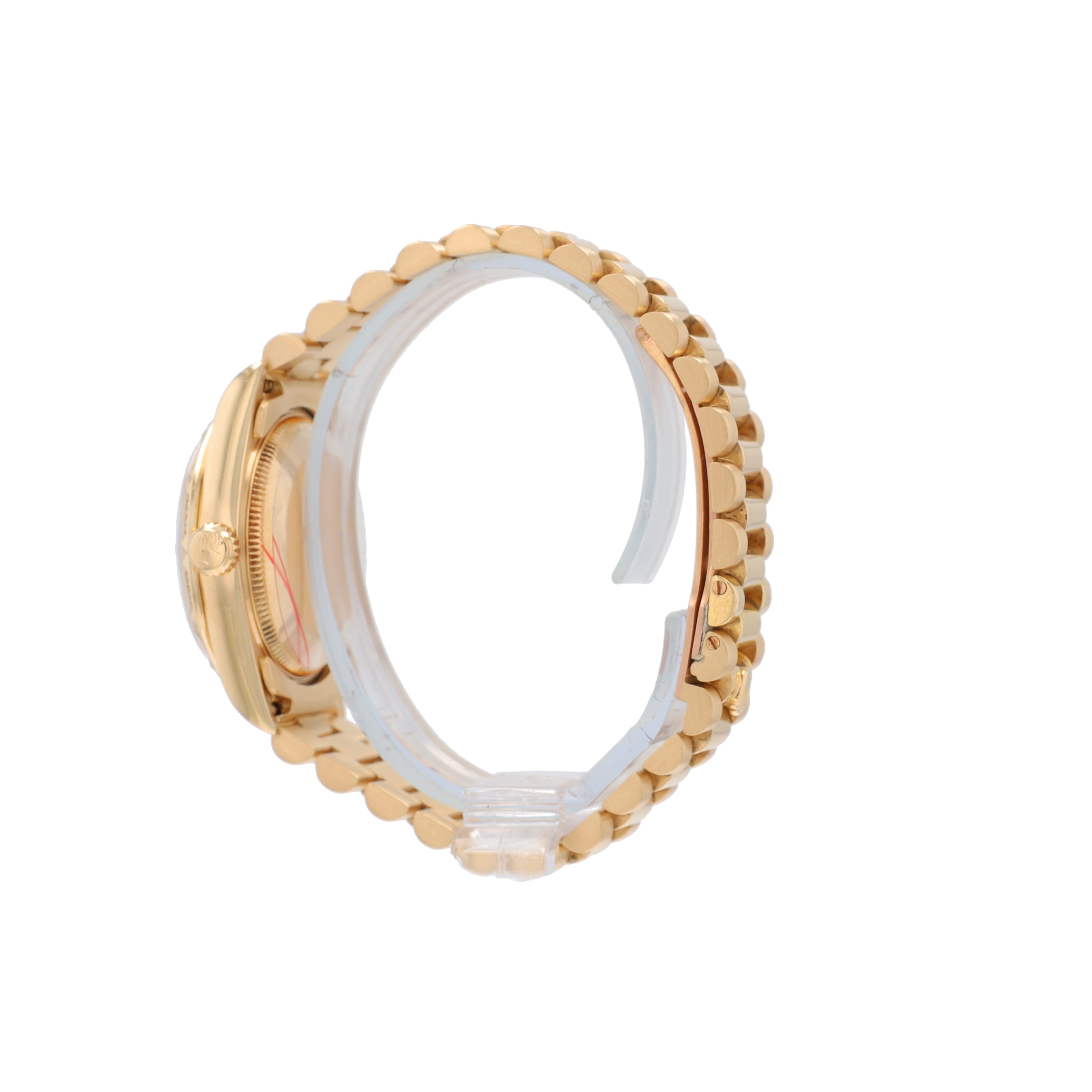 Rolex Datejust 68258 31mm Champagne Daimonds Dial Pyramid Bezel President Band - Luxuriant Concierge