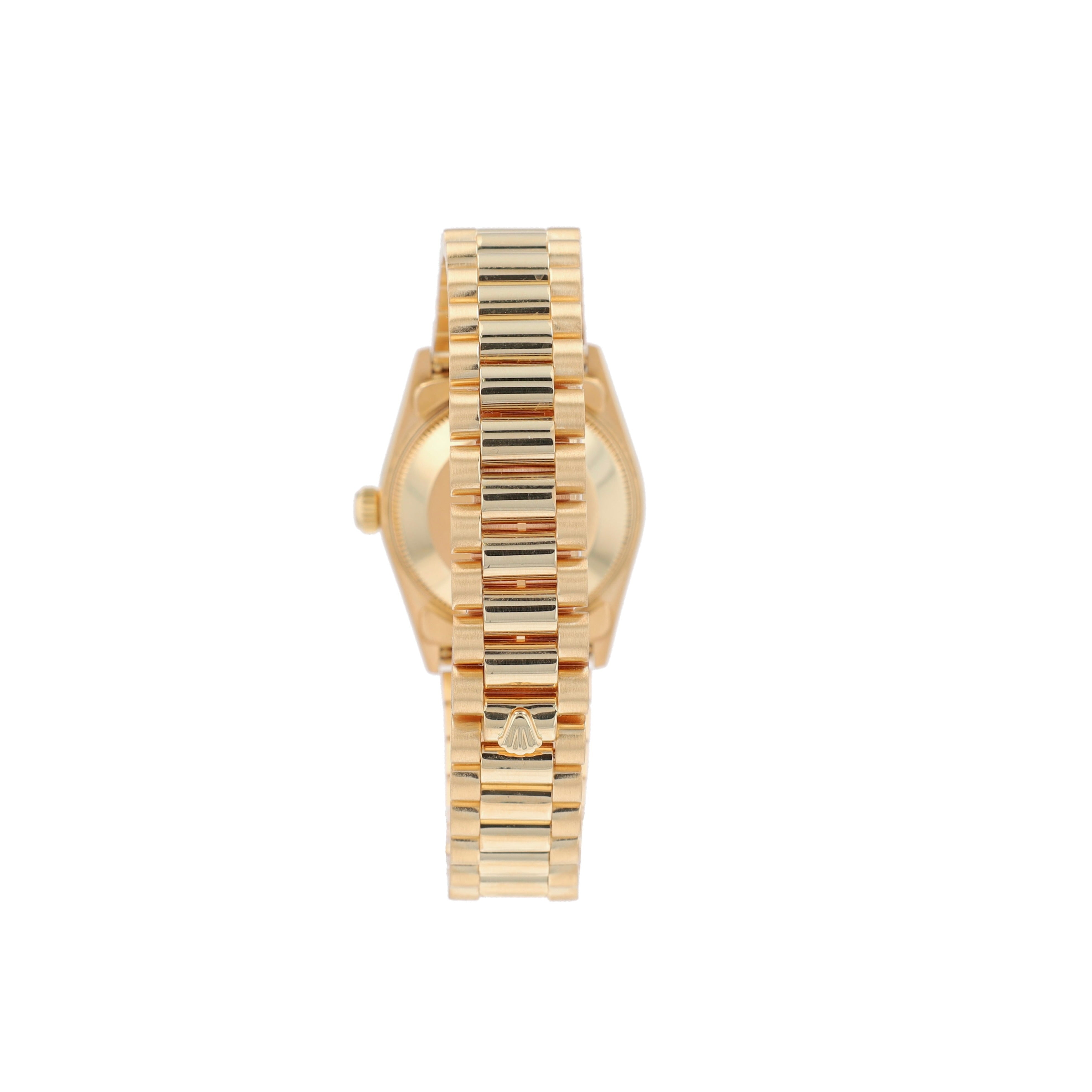 Rolex Datejust 68278 31mm Champagne Diamonds (O.S) Dial Fluted Bezel President Band - Luxuriant Concierge
