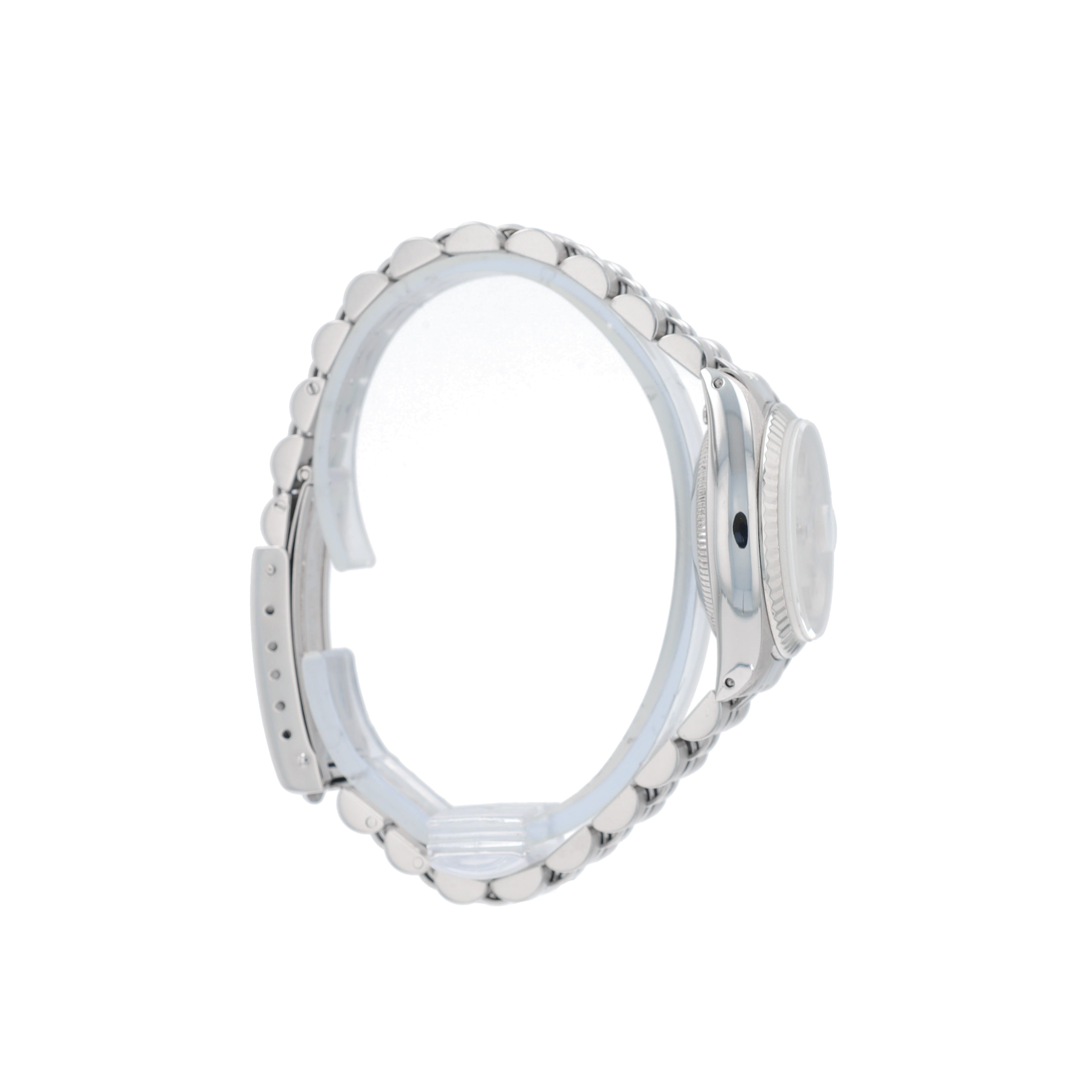 Rolex Date 6917 26mm Silver Index Dial Fluted Bezel Jubilee Band - Luxuriant Concierge