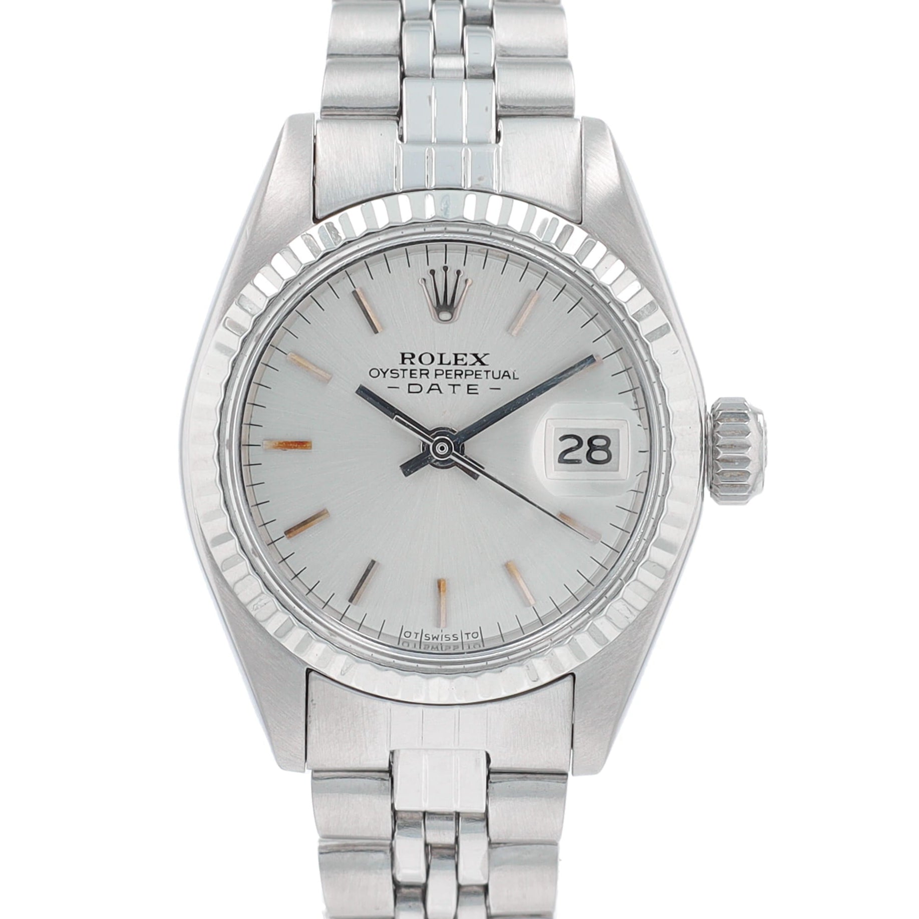 Rolex Datejust 6917 26mm Silver Index Dial Fluted Bezel Jubilee Band