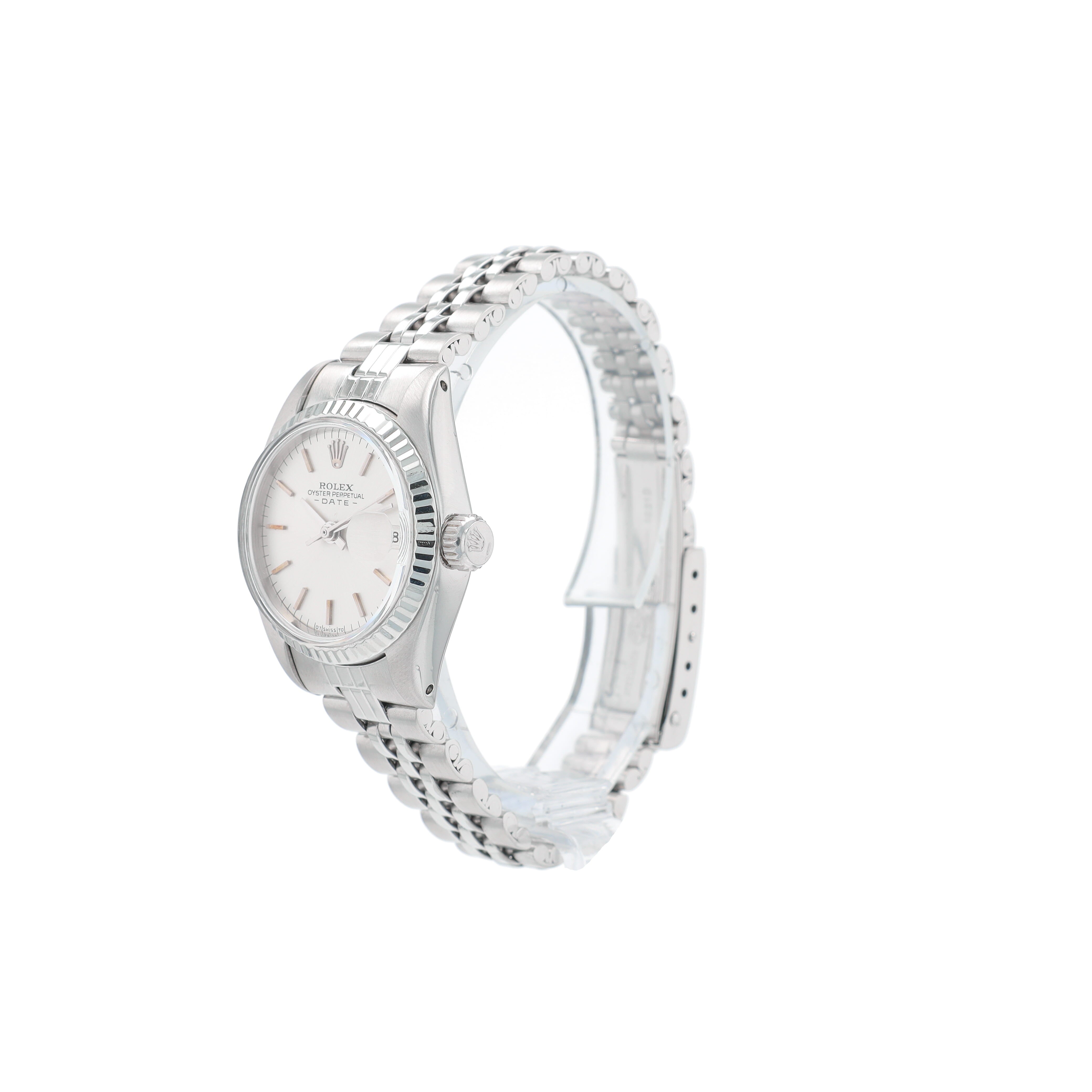 Rolex Datejust 6917 26mm Silver Index Dial Fluted Bezel Jubilee Band - Luxuriant Concierge