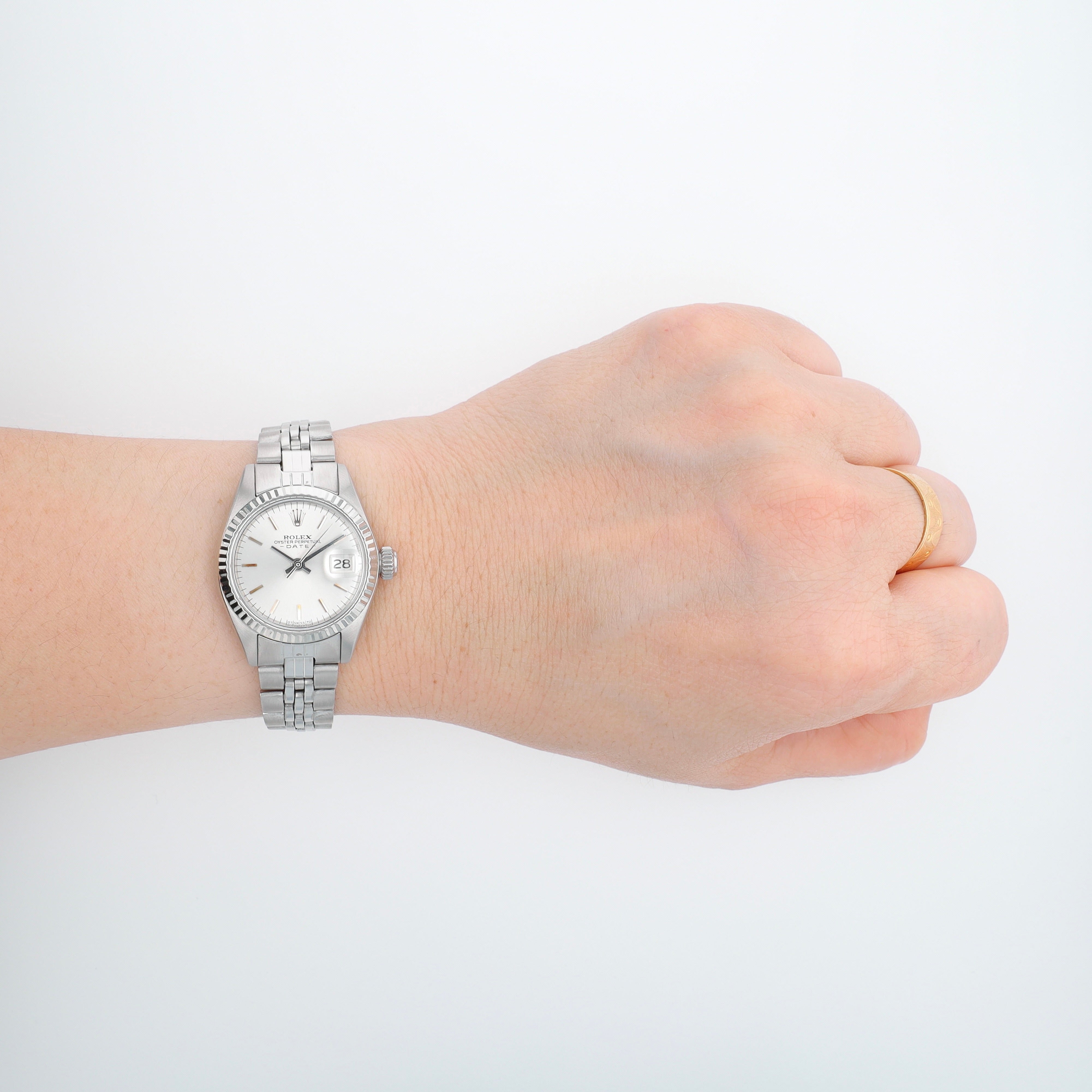 Rolex Datejust 6917 26mm Silver Index Dial Fluted Bezel Jubilee Band - Luxuriant Concierge