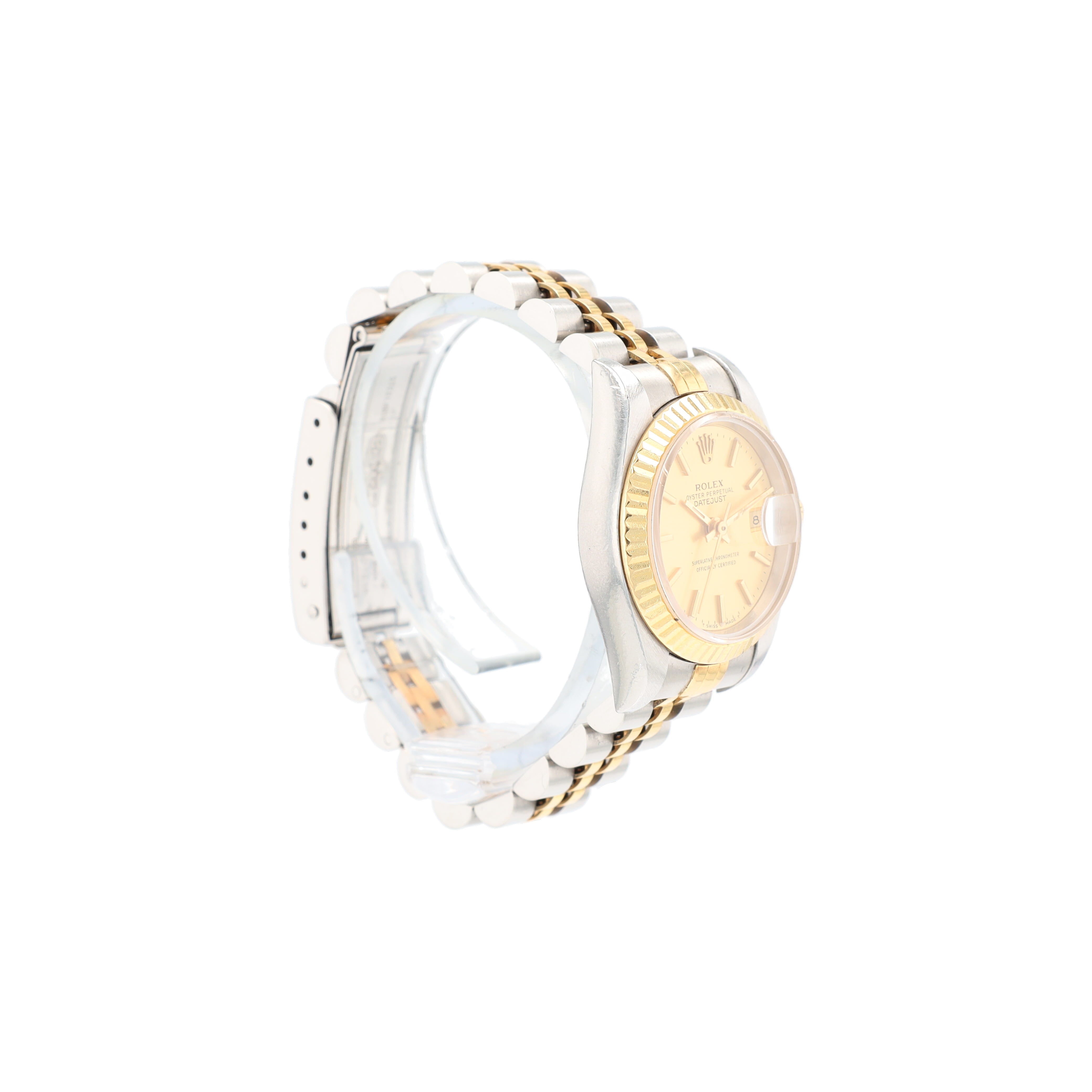 Rolex Datejust 69173 26mm Champagne Index Dial Fluted Bezel Jubilee Band - Luxuriant Concierge