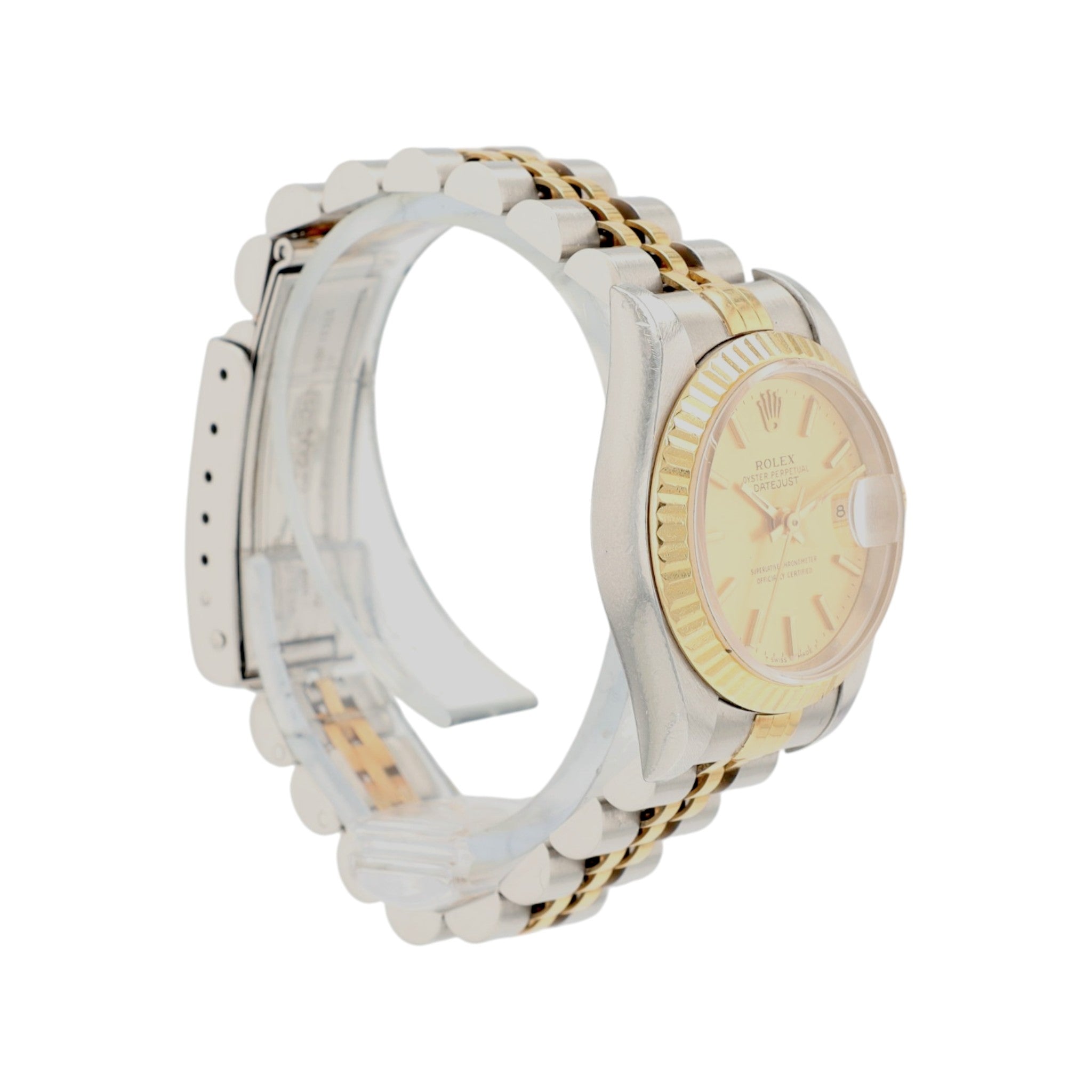Rolex Datejust 69173 26mm Champagne Index Dial Fluted Bezel Jubilee Band