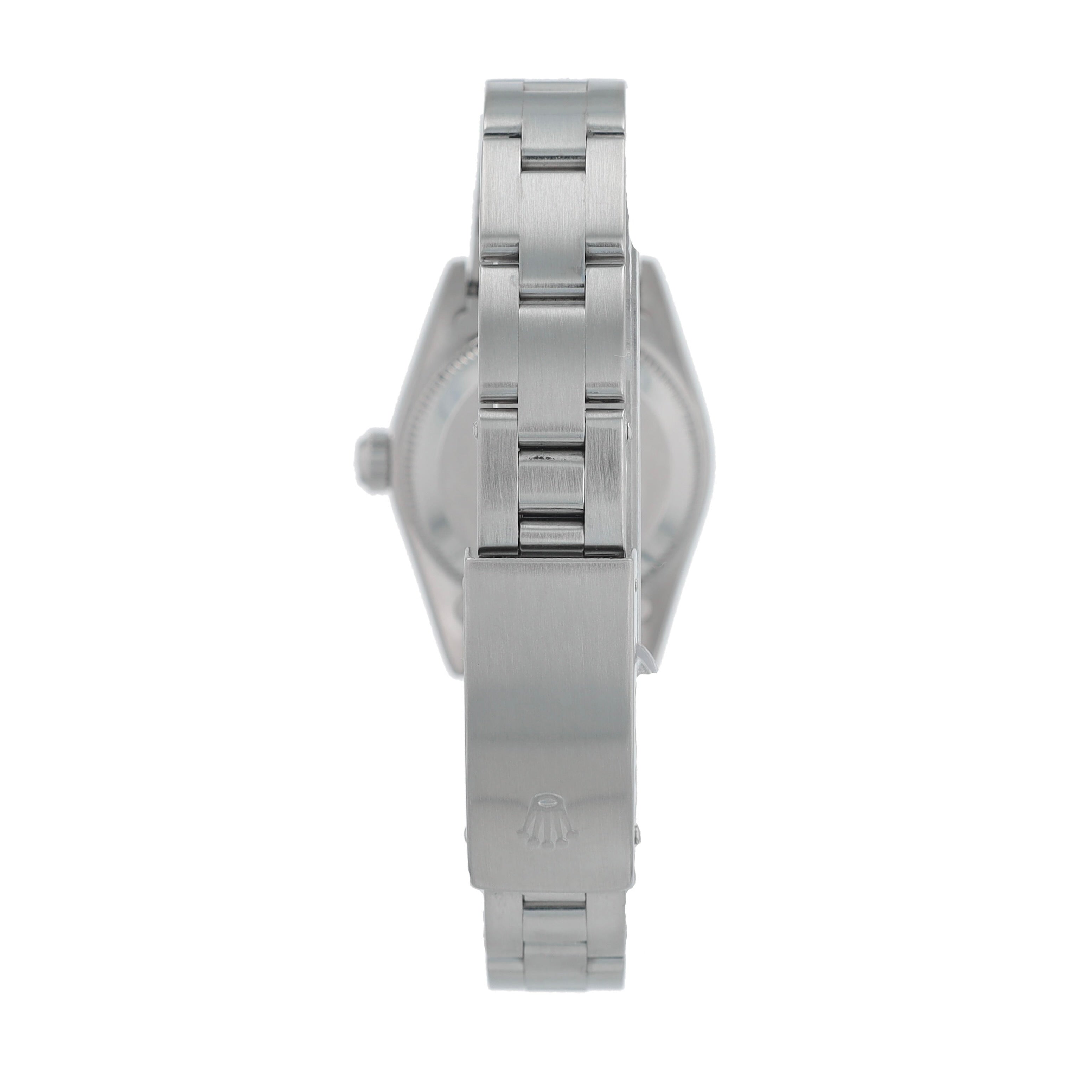 Rolex Oyster Perpetual 76030 26mm Silver Index Dial Engine Turned Bezel Oyster Band