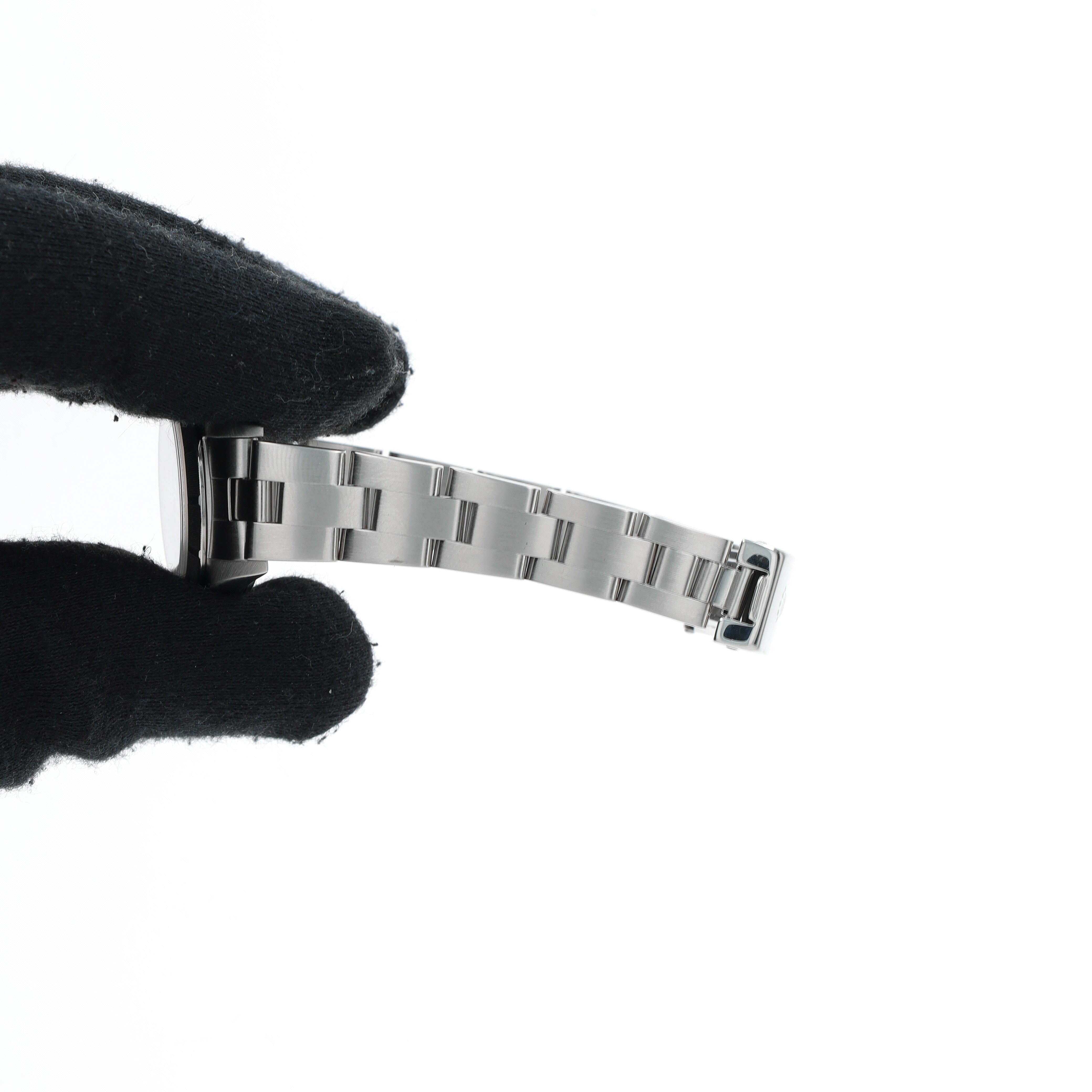 Rolex Oyster Perpetual 76030 26mm Silver Index Dial Engine Turned Bezel Oyster Band